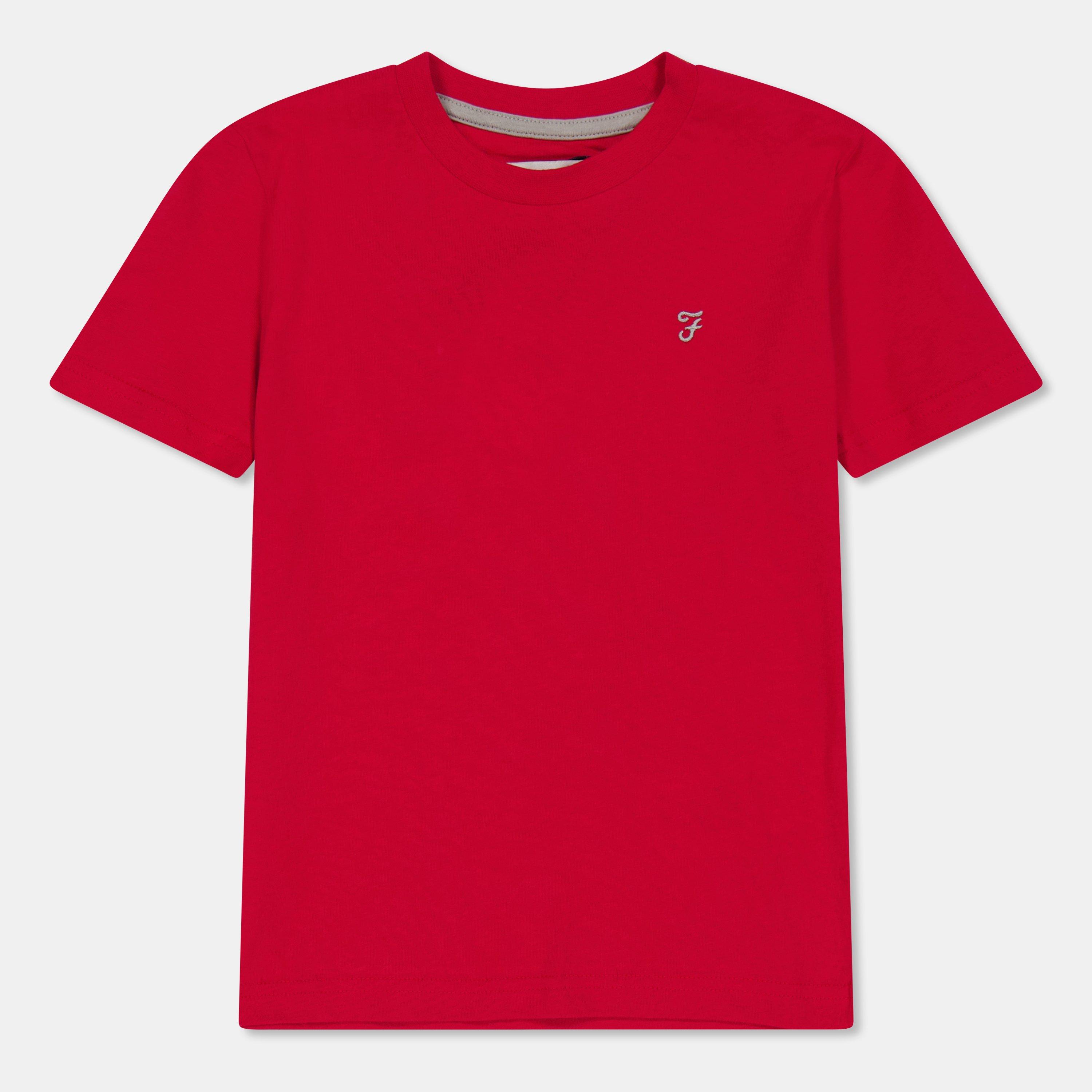 Farah  Kids ' Denny Short Sleeve T-Shirt - Red - 14-15