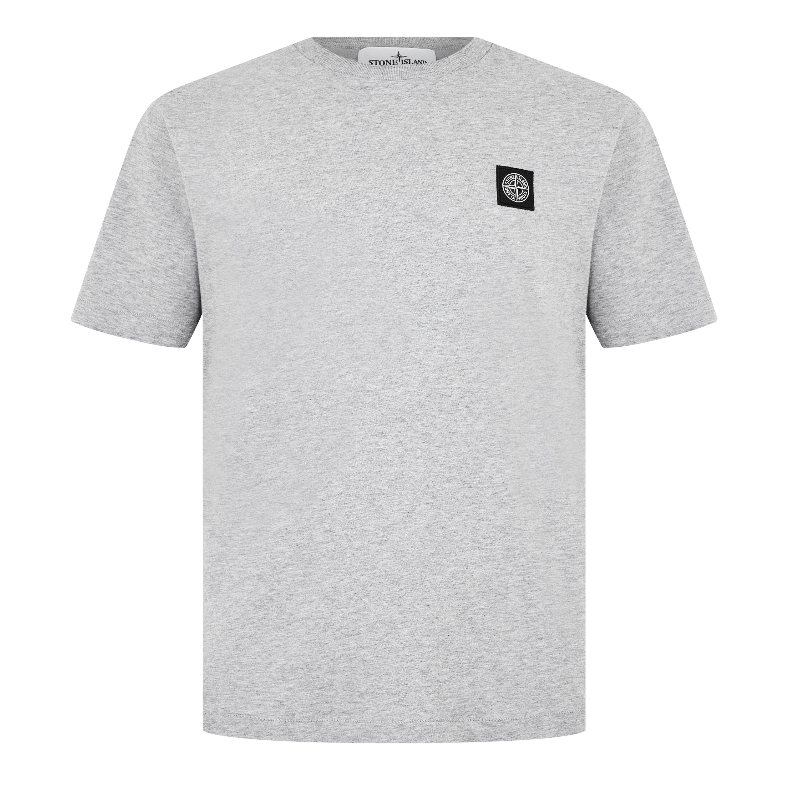 Grey Mrl V0M64 - Stone Island - Men's Cotton Compass Logo Patch T-Shirt - 7