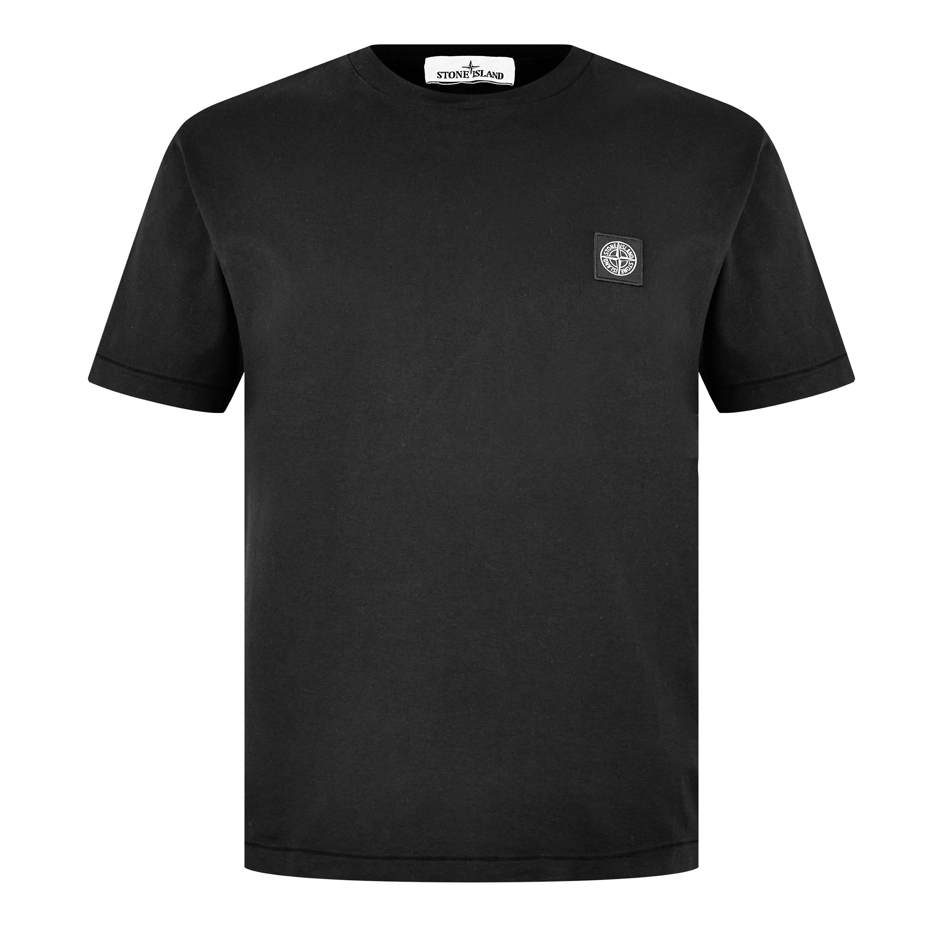 Nero V0029 - Stone Island - Men's Cotton Compass Logo Patch T-Shirt - 7