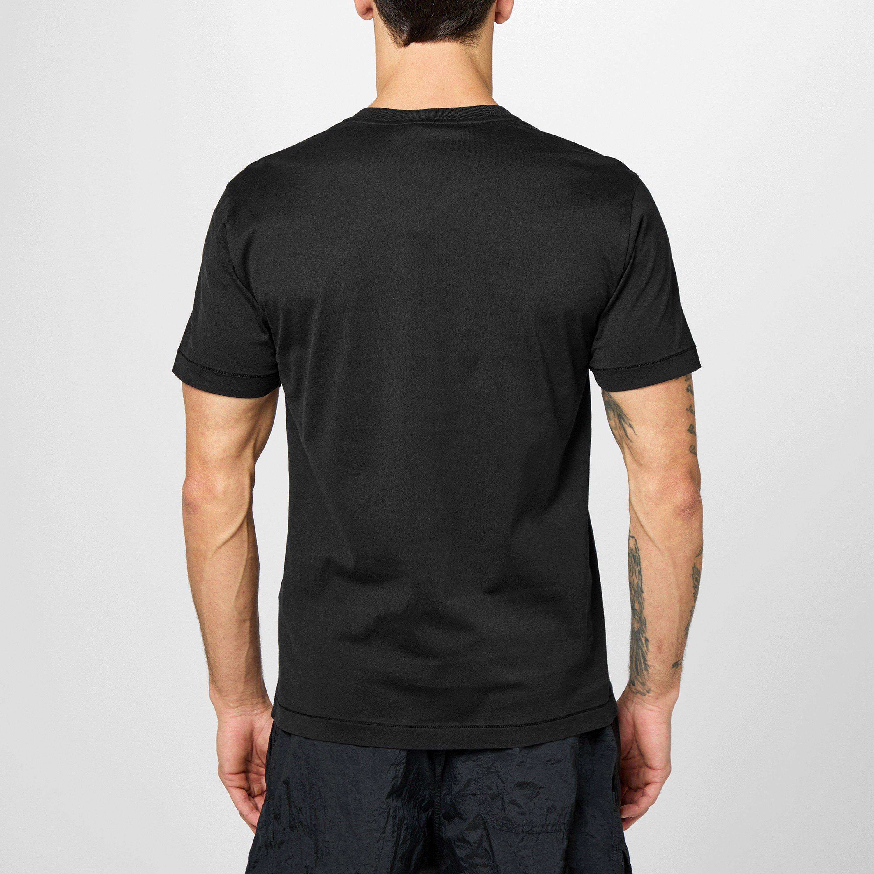 Nero V0029 - Stone Island - Men's Cotton Compass Logo Patch T-Shirt - 4
