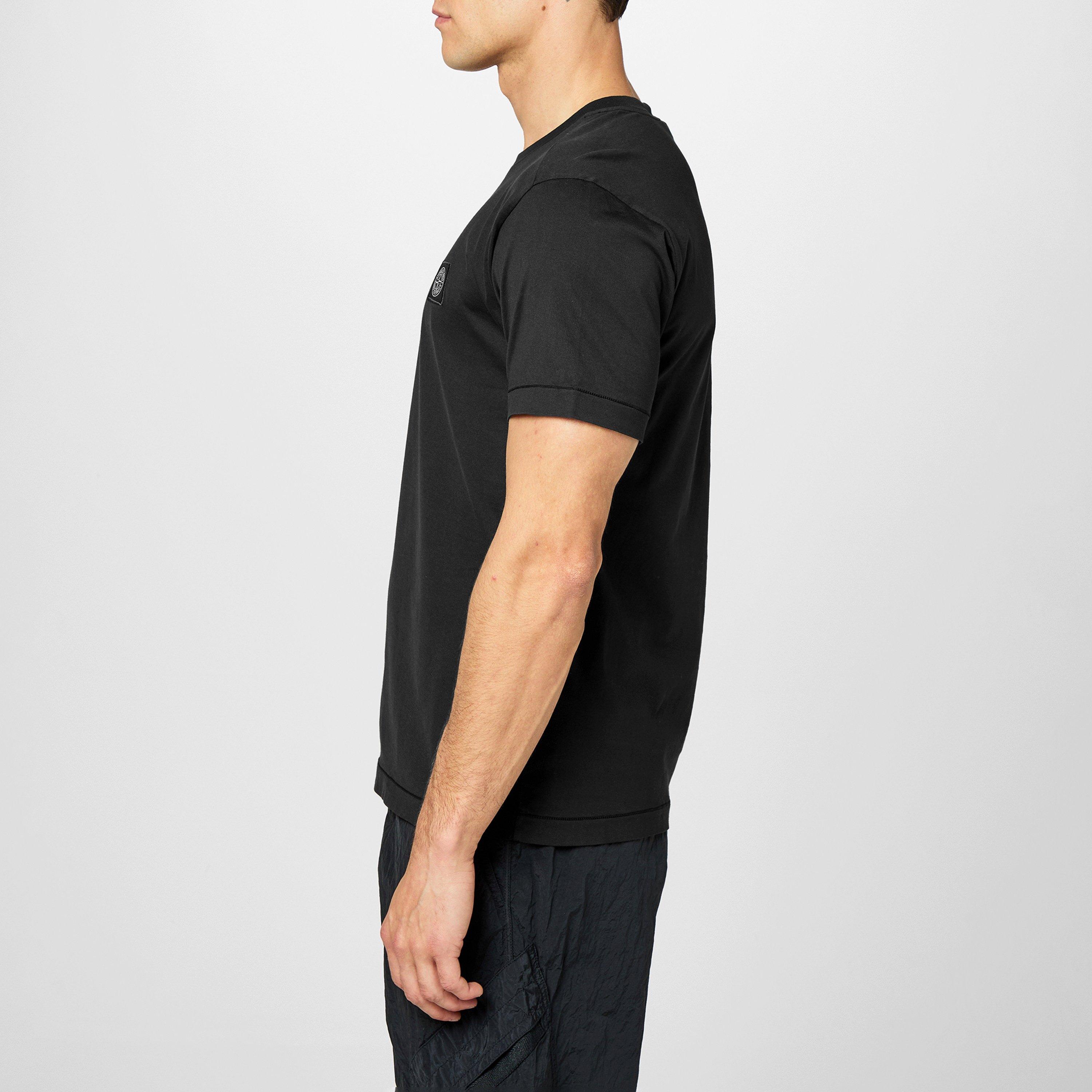 Nero V0029 - Stone Island - Men's Cotton Compass Logo Patch T-Shirt - 5