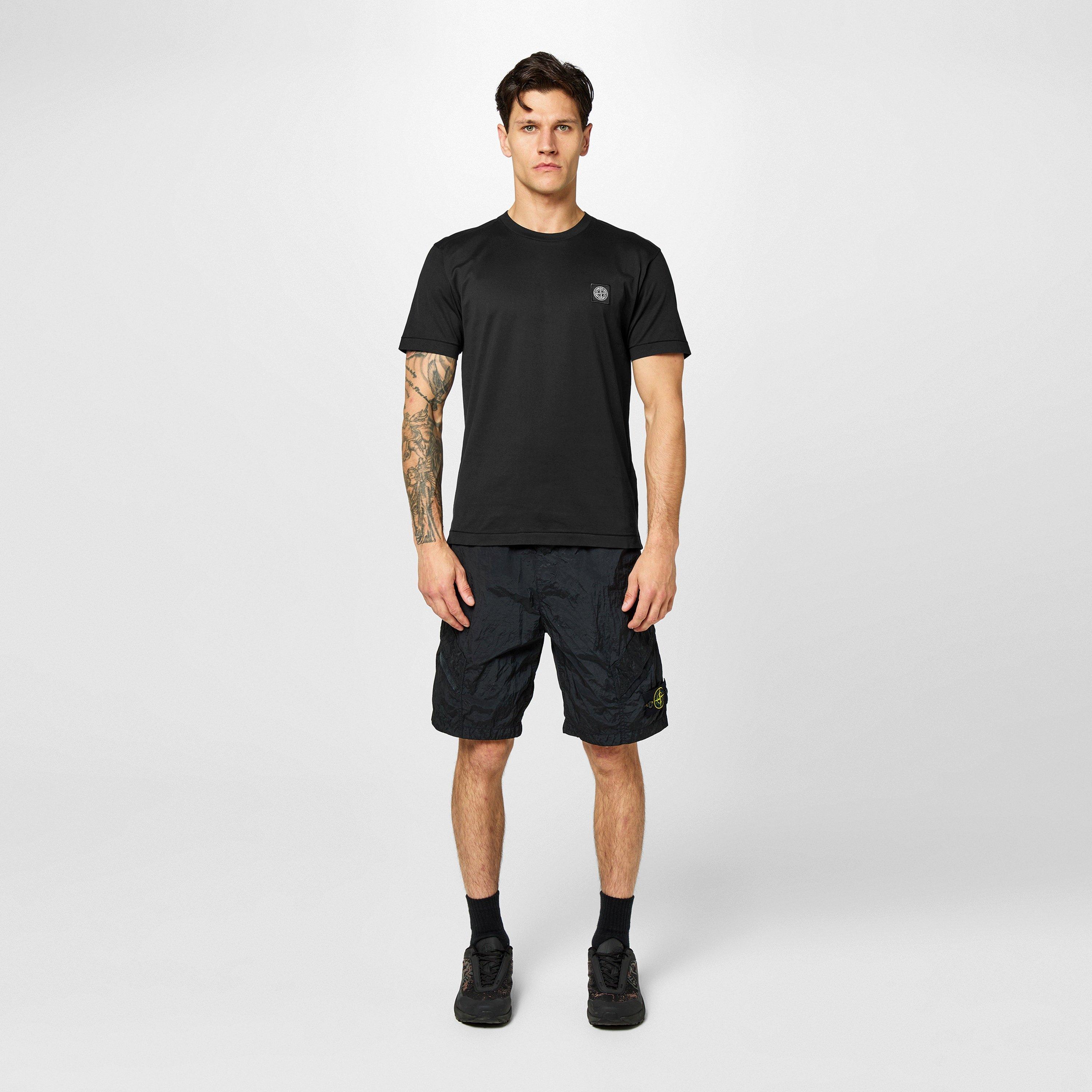 Nero V0029 - Stone Island - Men's Cotton Compass Logo Patch T-Shirt - 6