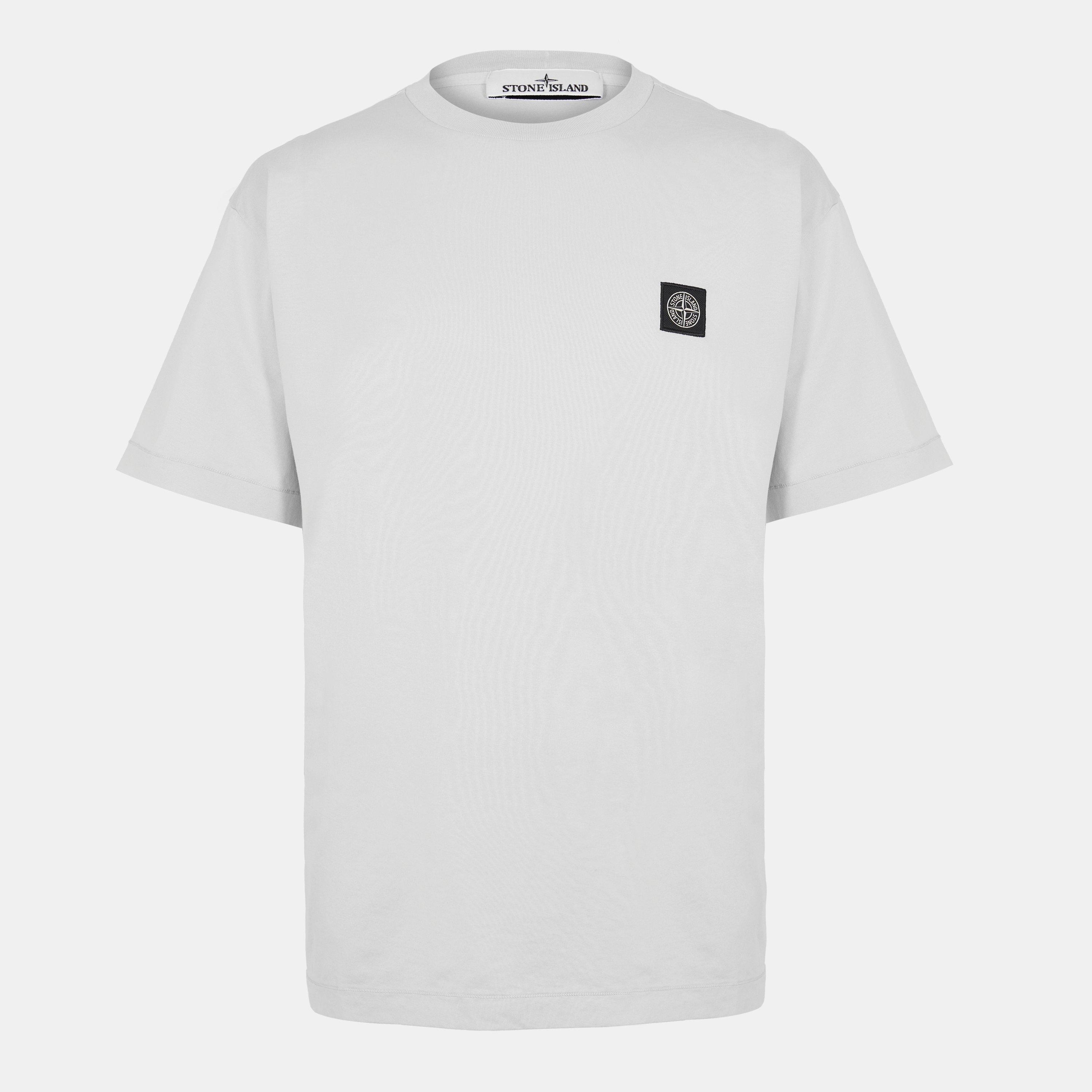 Stone Island Men's Cotton Compass Logo Patch T-Shirt - Sky Blue V0041 - M