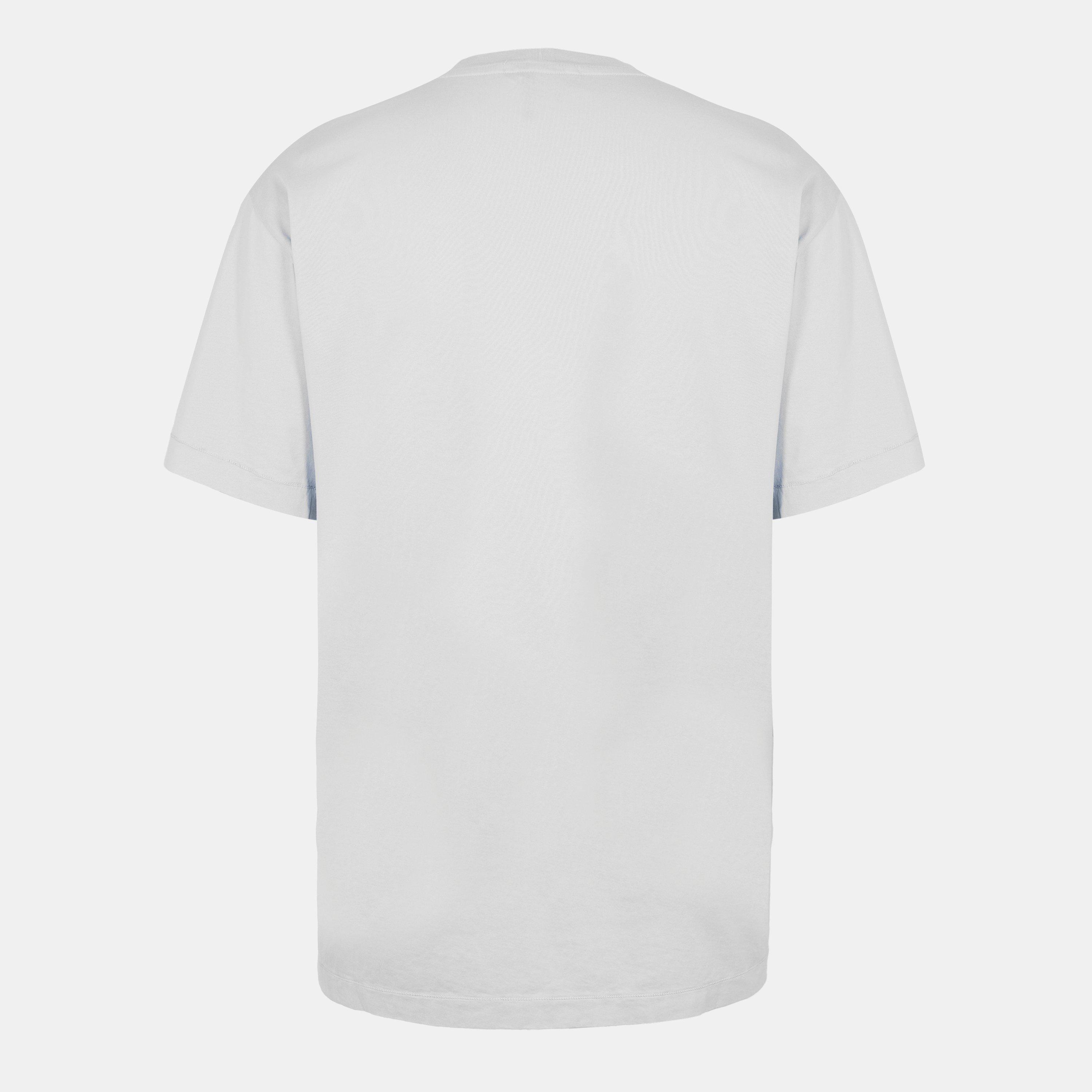 Sky Blue V0041 - Stone Island - Men's Cotton Compass Logo Patch T-Shirt - 2