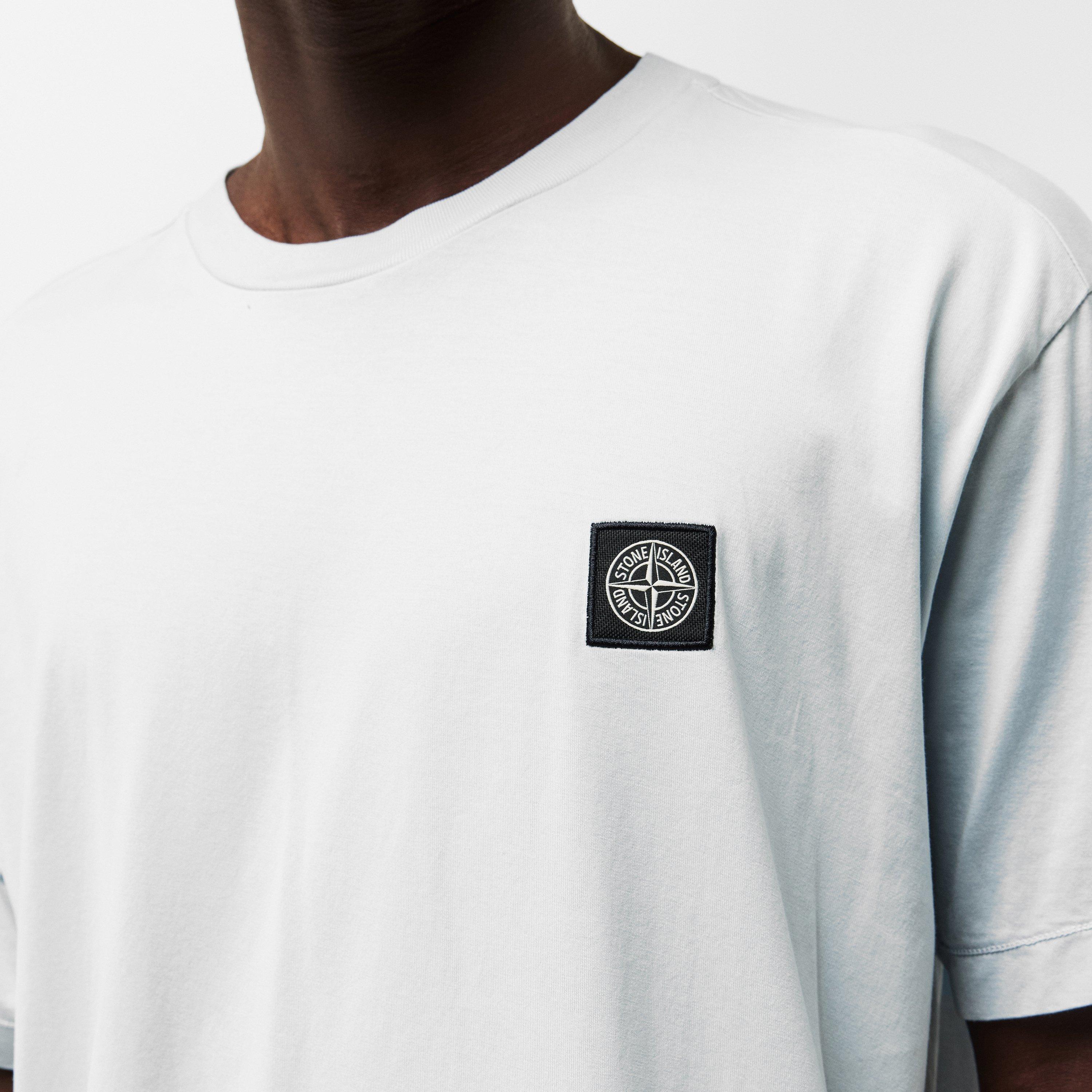 Sky Blue V0041 - Stone Island - Men's Cotton Compass Logo Patch T-Shirt - 5