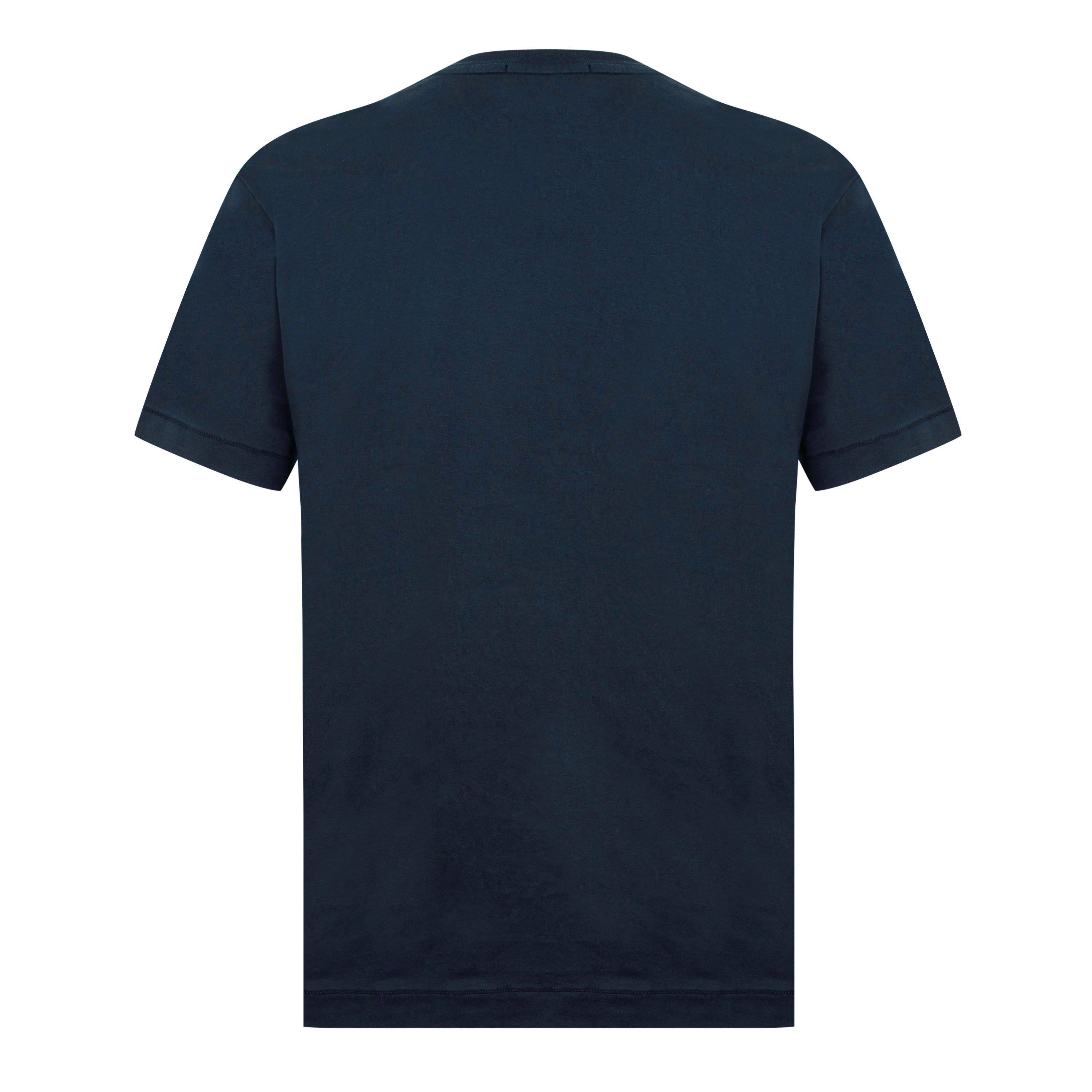 Blue V0020 - Stone Island - Men's Cotton Compass Logo Patch T-Shirt - 8