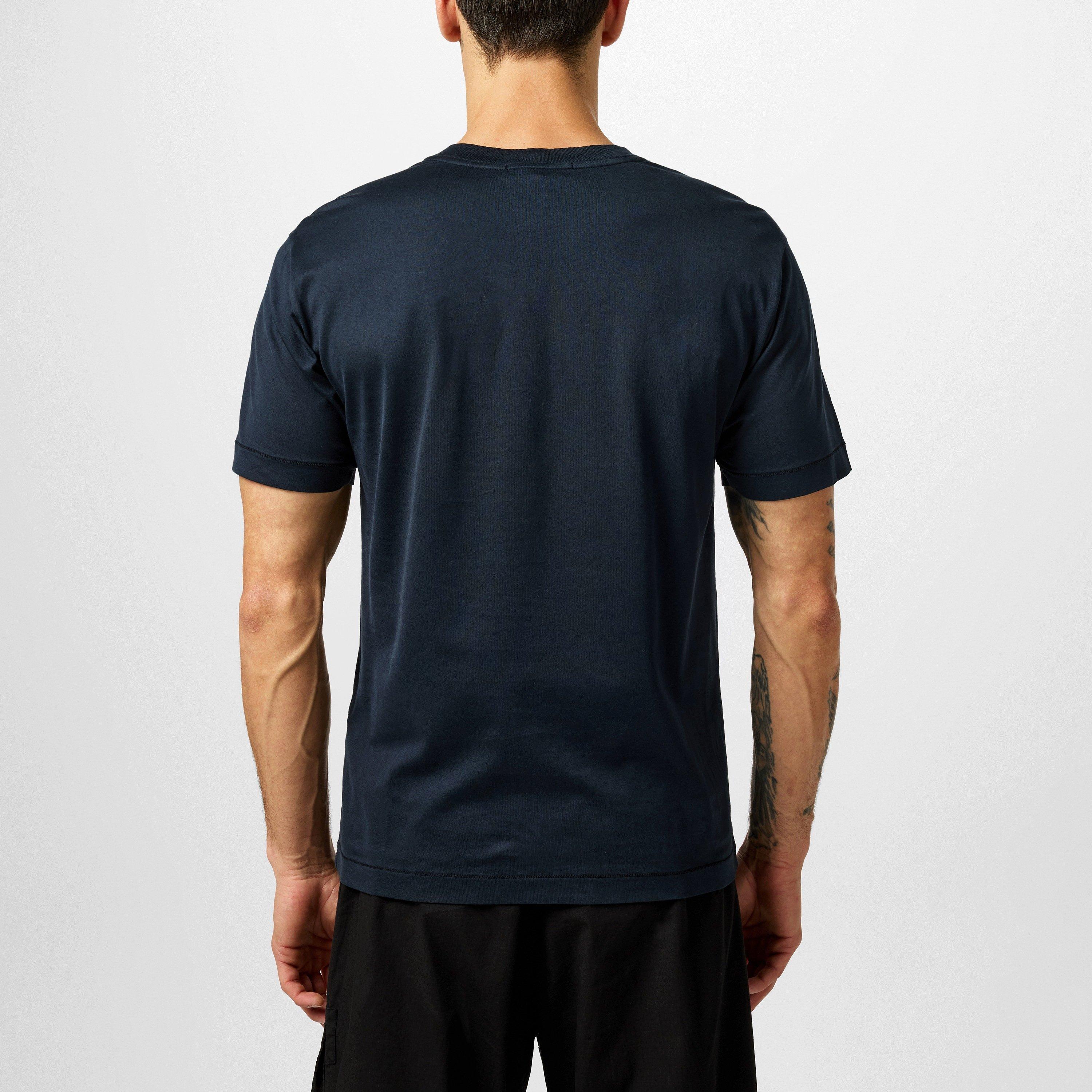 Blue V0020 - Stone Island - Men's Cotton Compass Logo Patch T-Shirt - 4