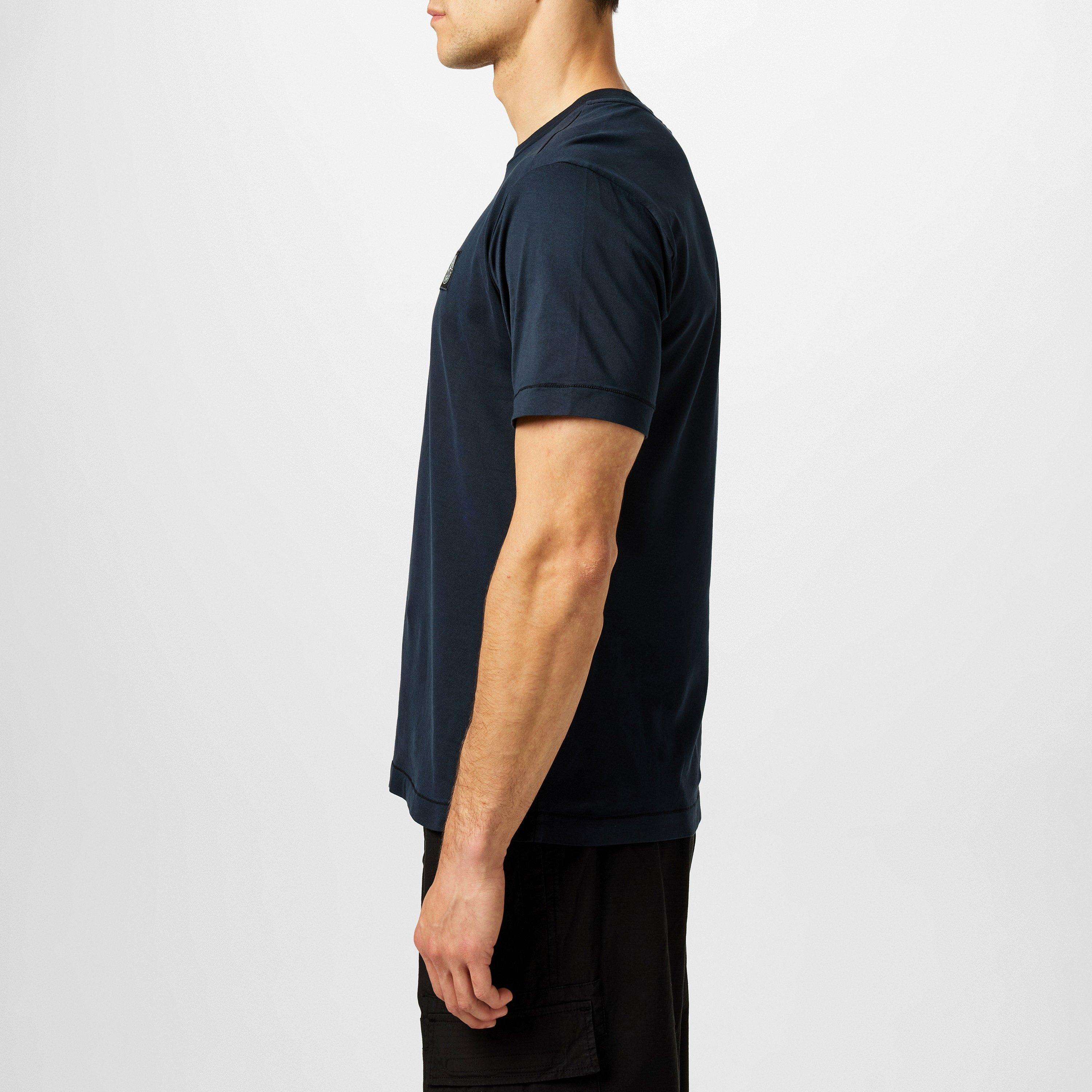 Blue V0020 - Stone Island - Men's Cotton Compass Logo Patch T-Shirt - 5