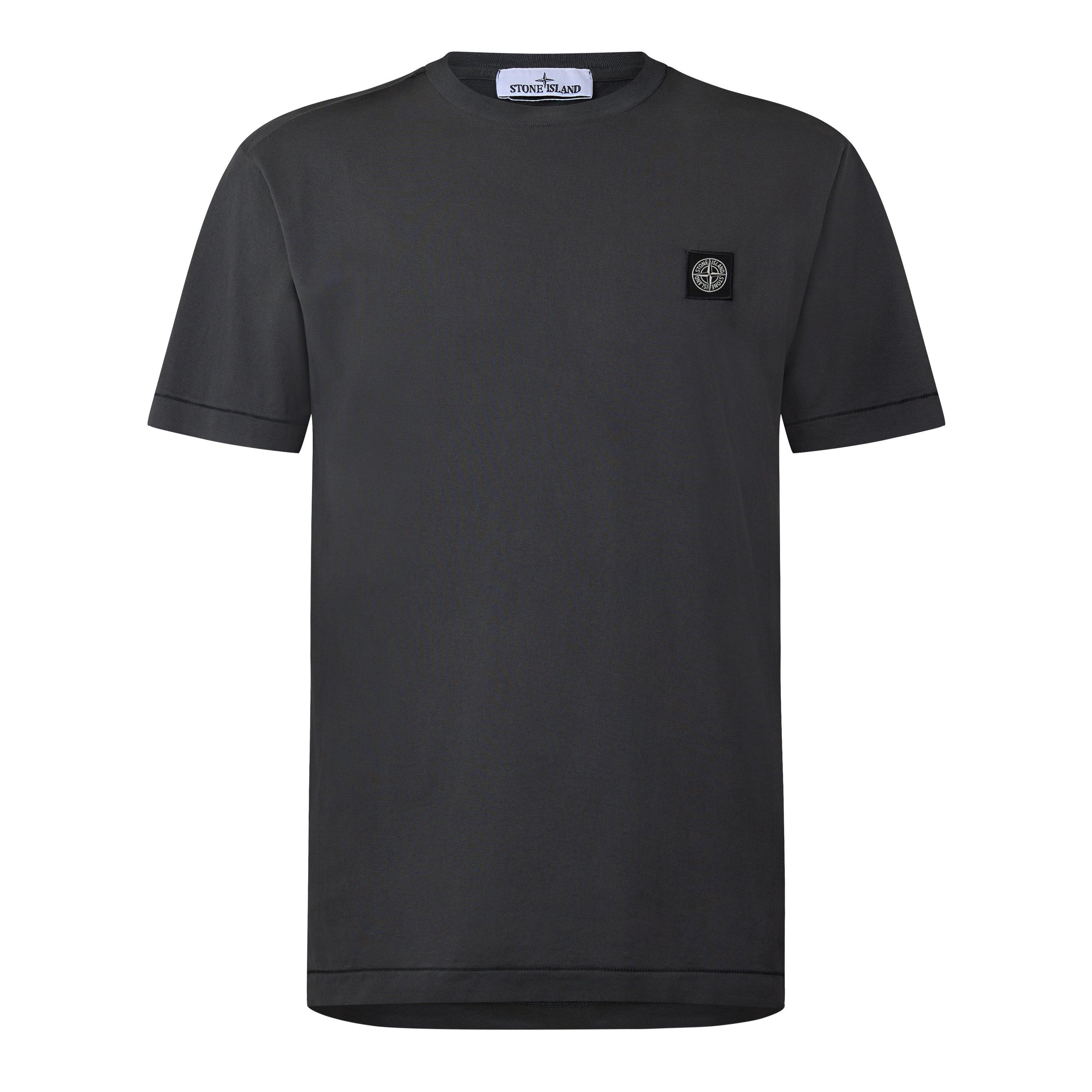 Stone Island Men's Cotton Compass Logo Patch T-Shirt - Lead Grey V0062 - M