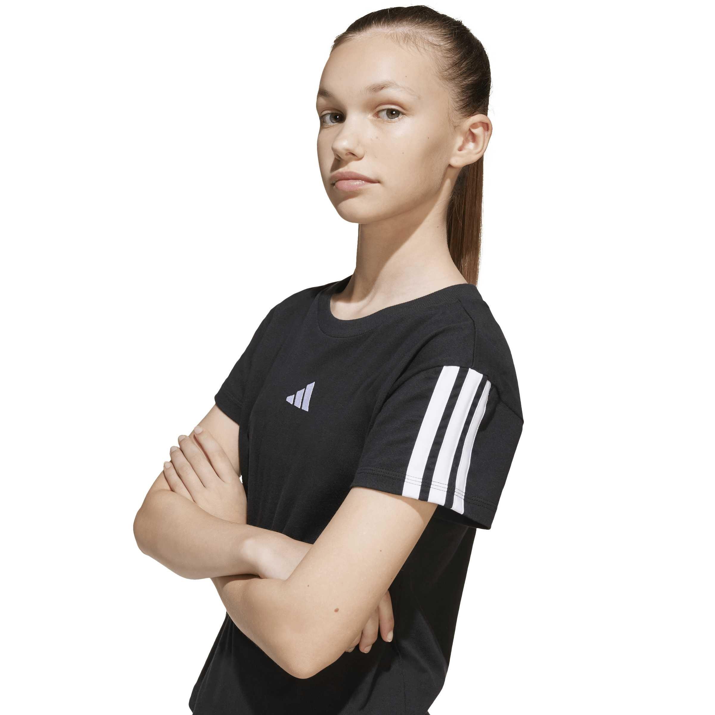 Black/White - adidas - Essential Junior Tee - 4