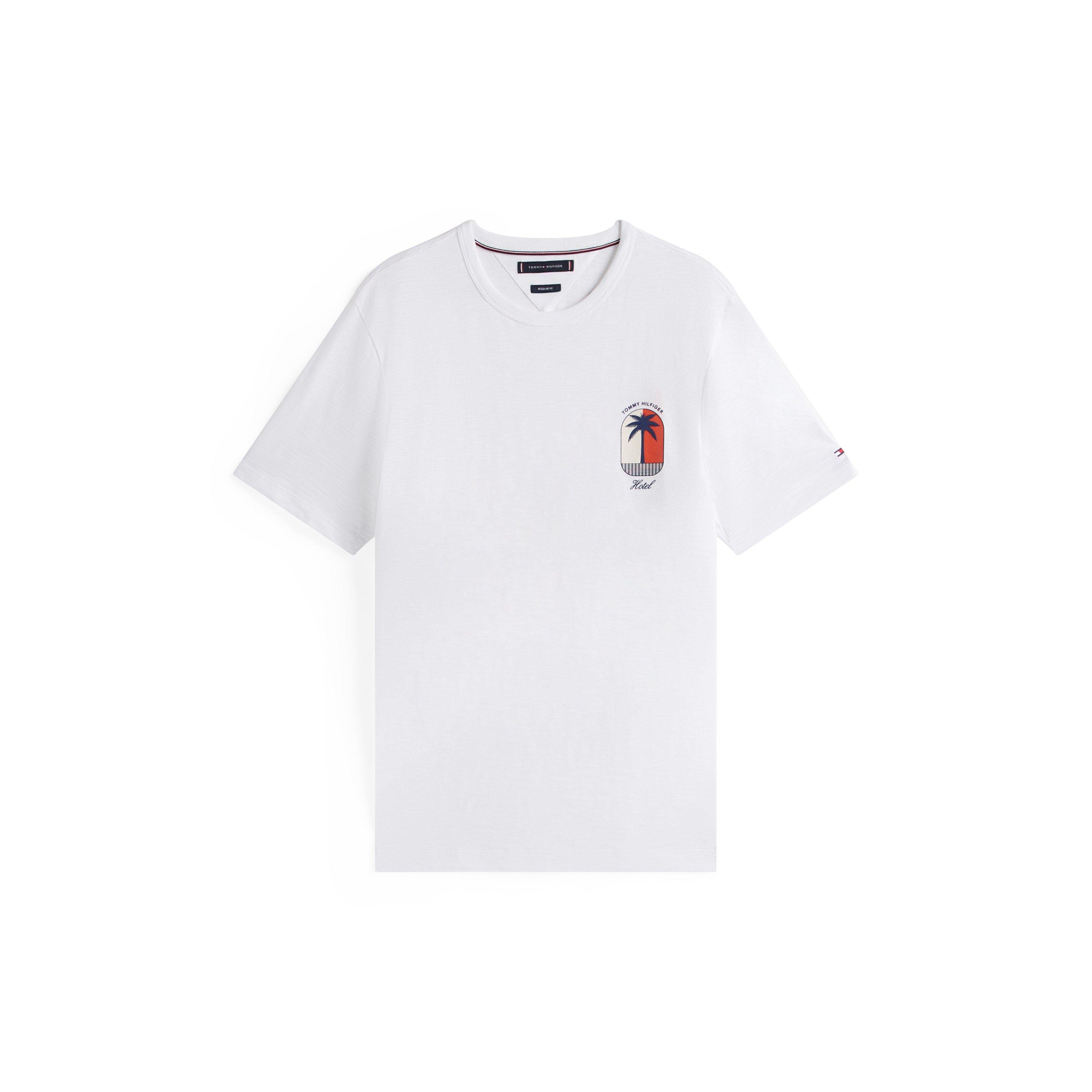 White YBR - Tommy Hilfiger - Men's Palm Palm Print Breathable T-Shirt - 1