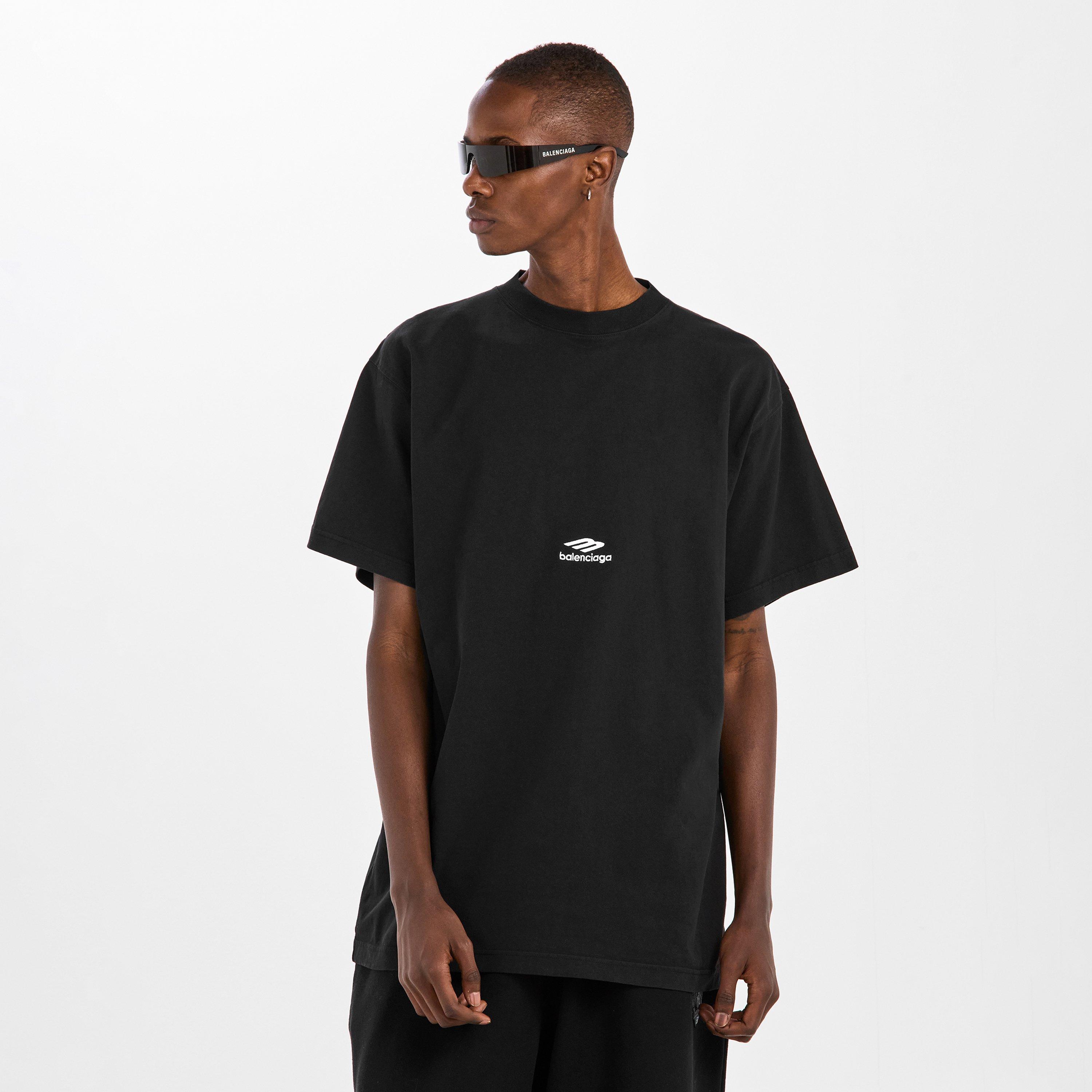 Black/White - Balenciaga - Bal Oversized Tee Sn62 - 3