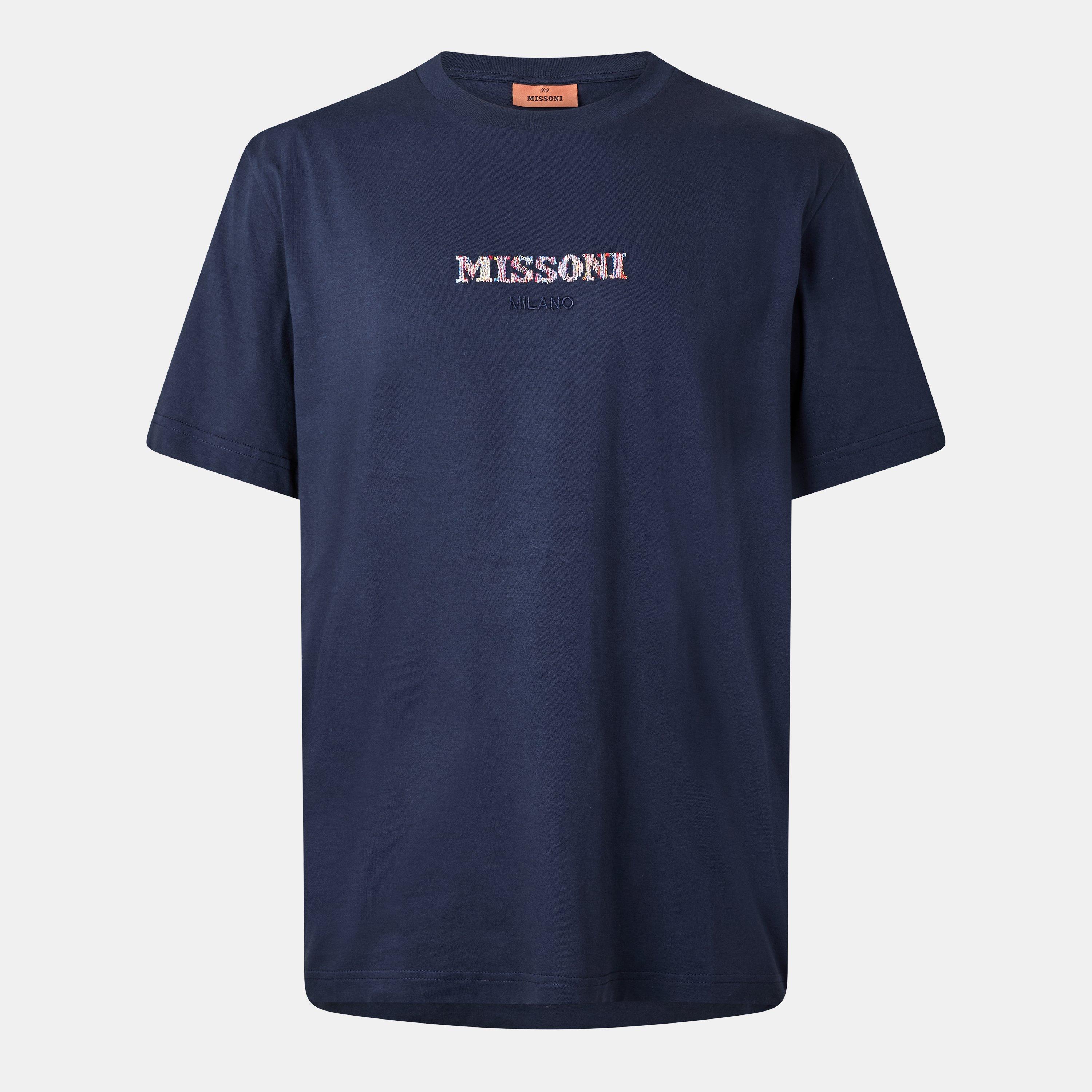 Navy - Missoni - Embroidered Logo Tee - 1