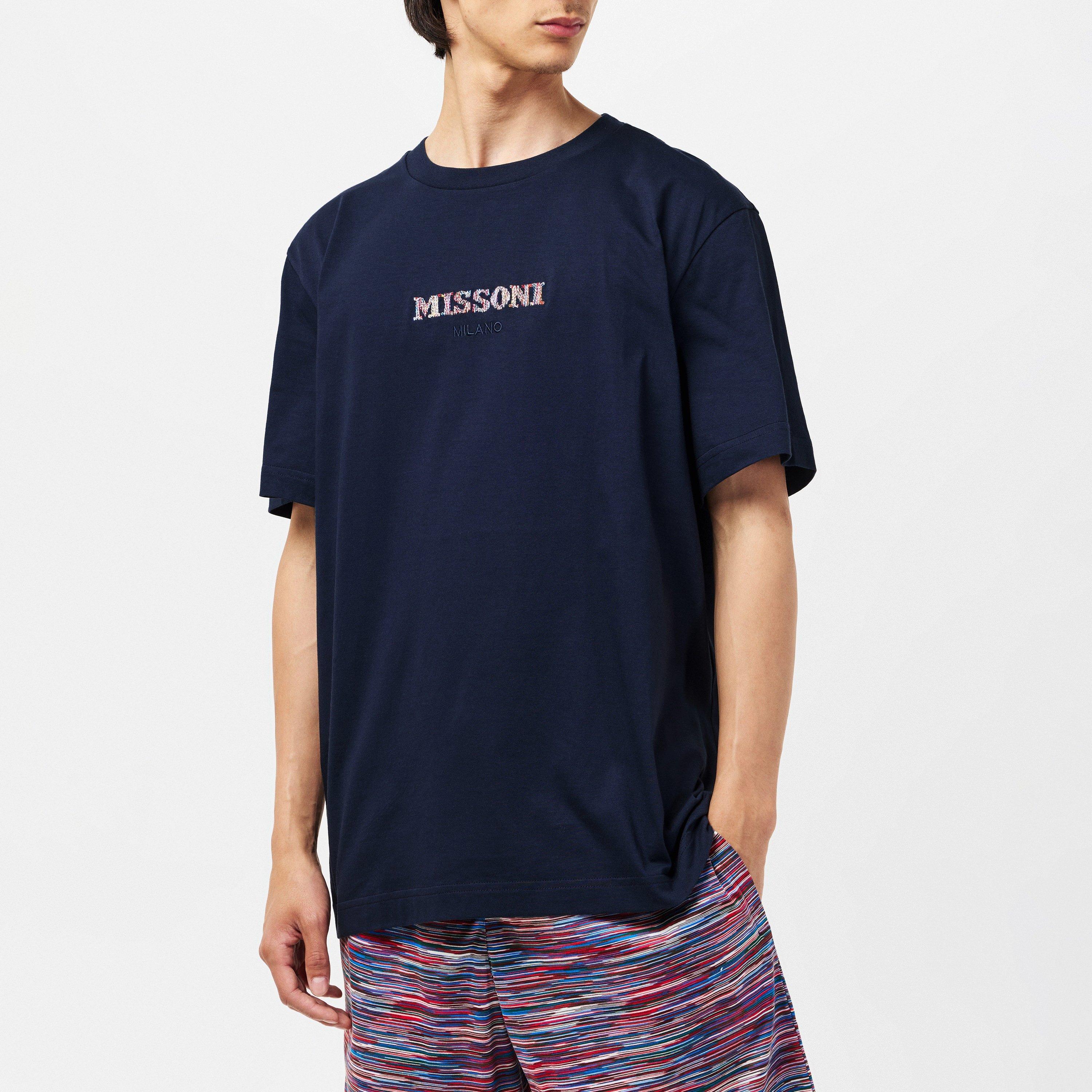 Navy - Missoni - Embroidered Logo Tee - 3