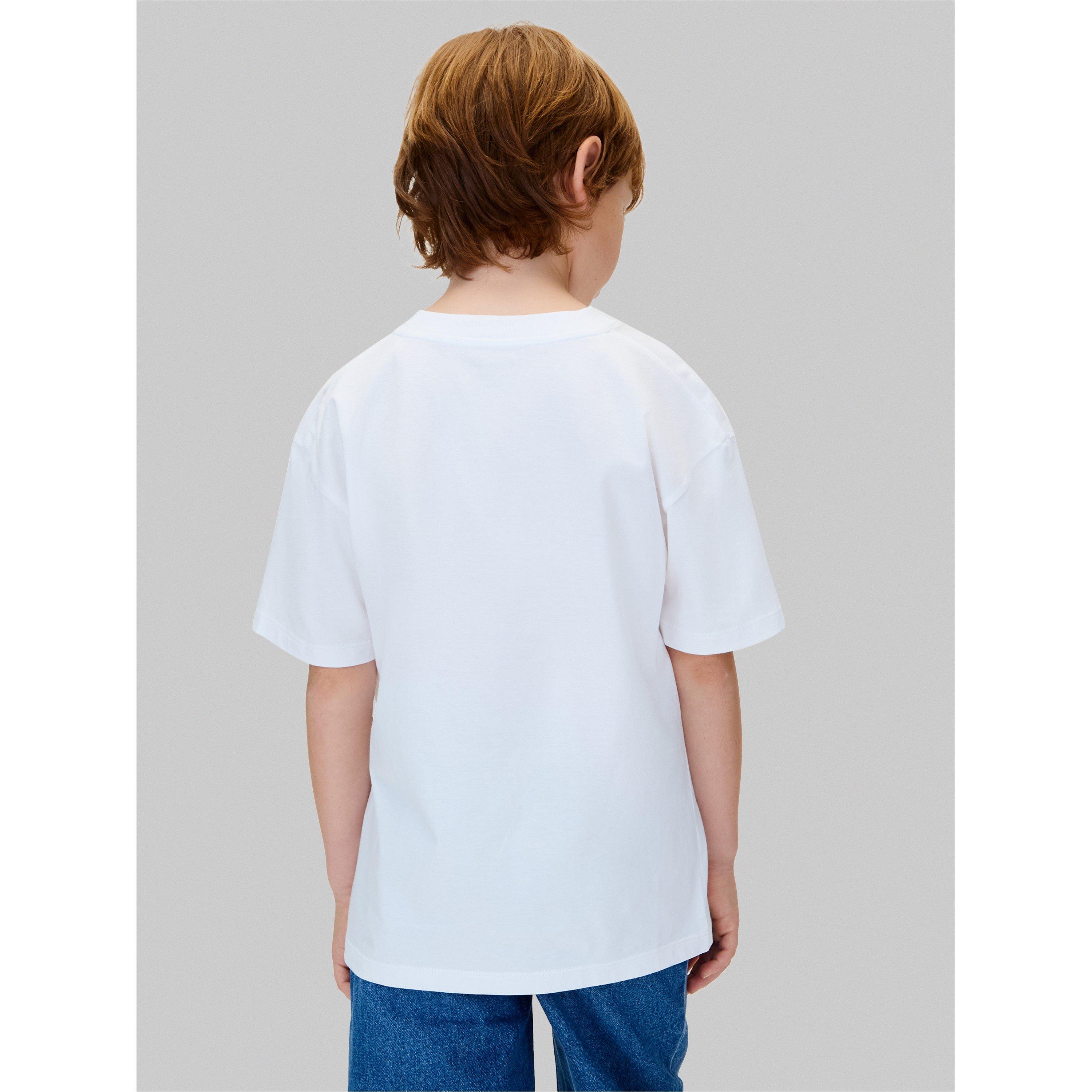 Branco YAF - Calvin Klein Jeans - Kids' CKJ Logo Regular Fit T-Shirt - 3