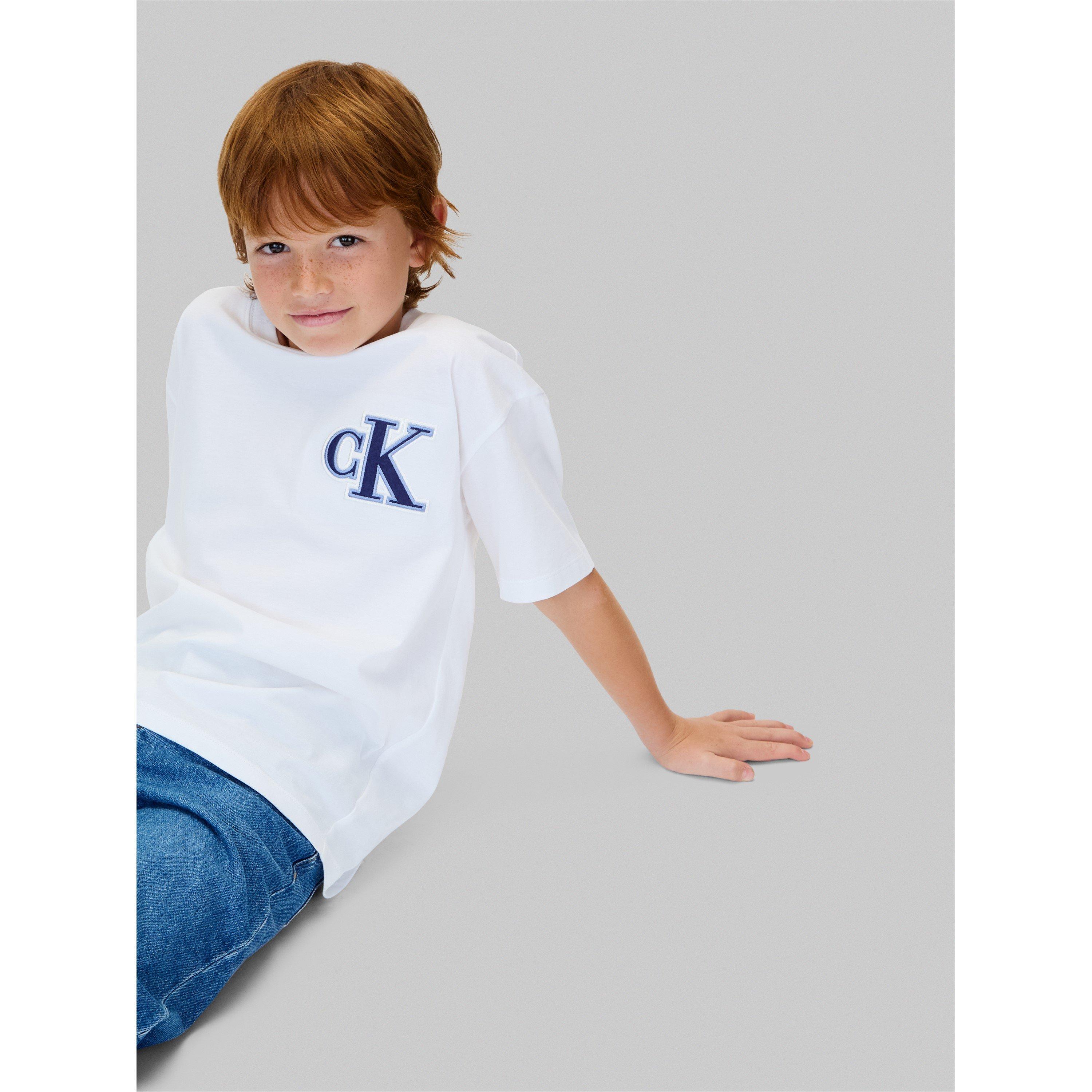 Branco YAF - Calvin Klein Jeans - Kids' CKJ Logo Regular Fit T-Shirt - 6