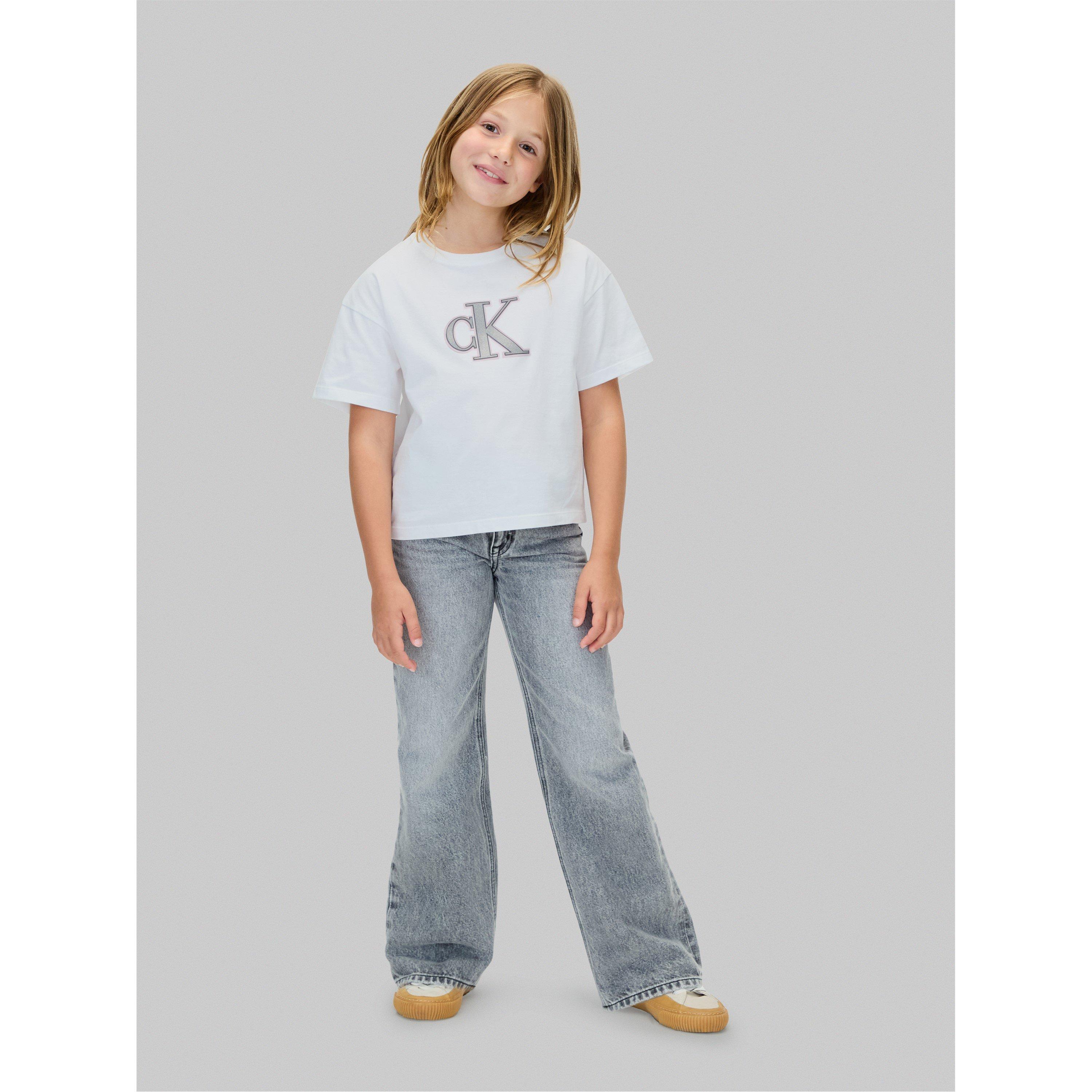 White YAF - Calvin Klein Jeans - Kids' Big Logo Regular Fit T-Shirt - 4