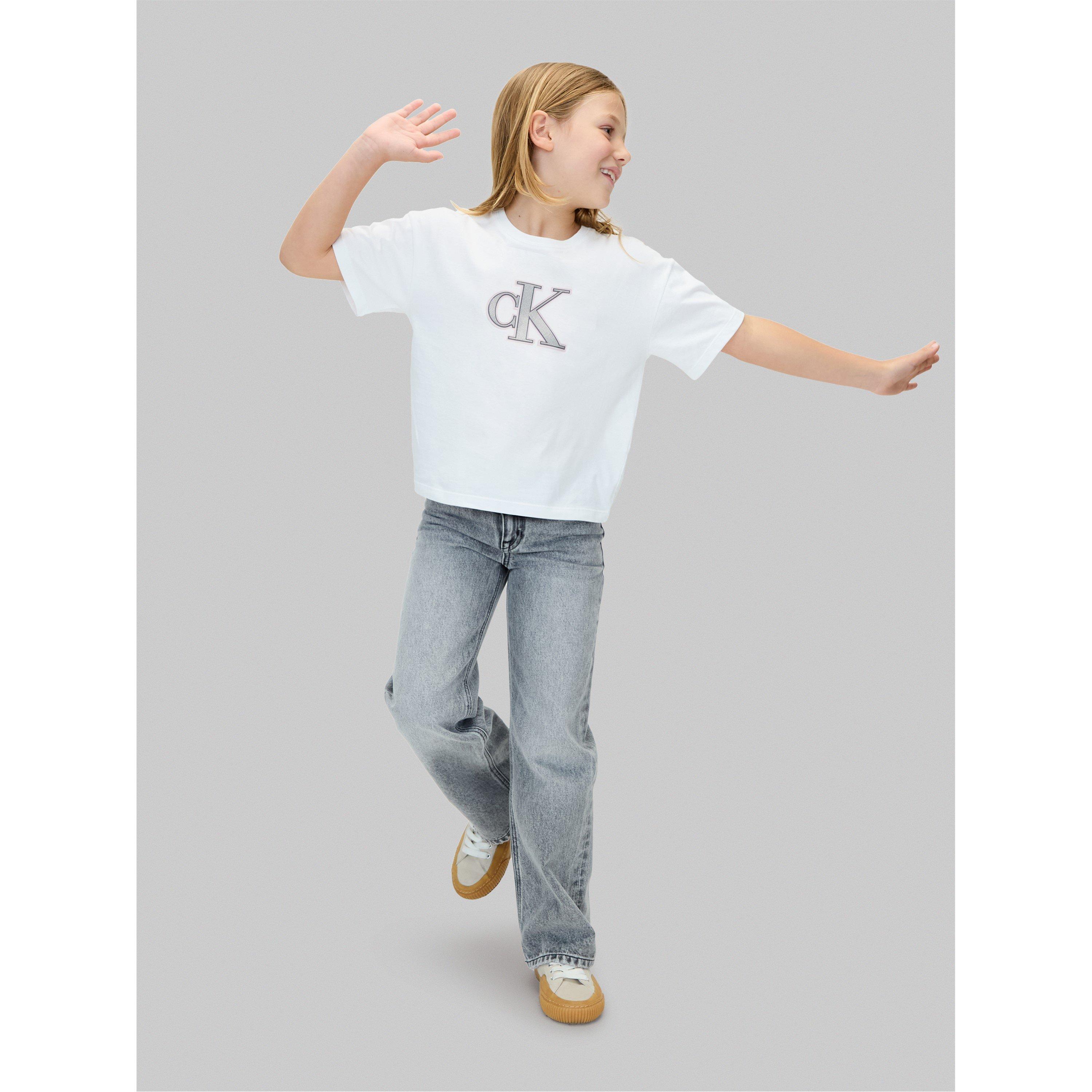 White YAF - Calvin Klein Jeans - Kids' Big Logo Regular Fit T-Shirt - 5