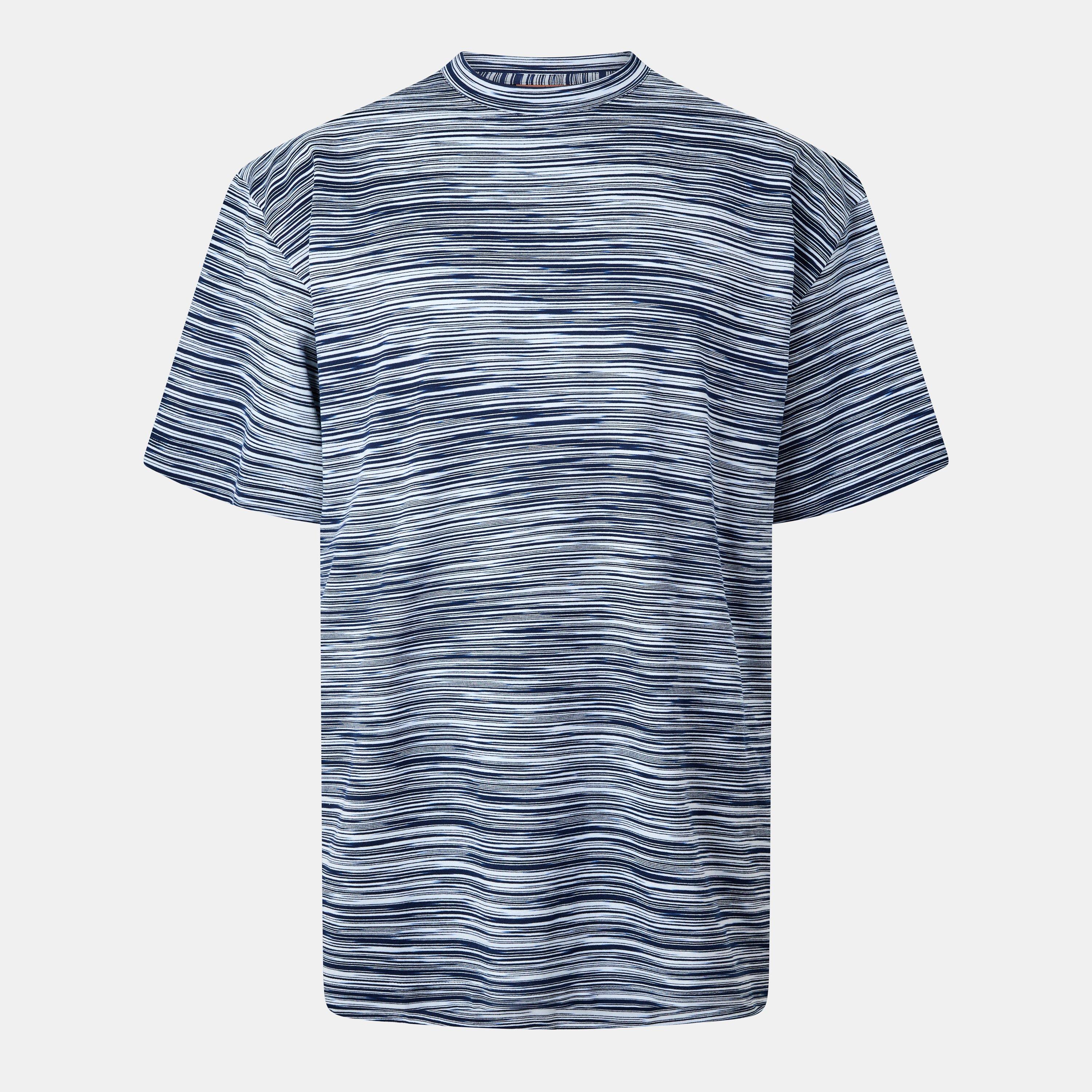 Navy/White - Missoni - Striped Short Sleeved T-Shirt - 1