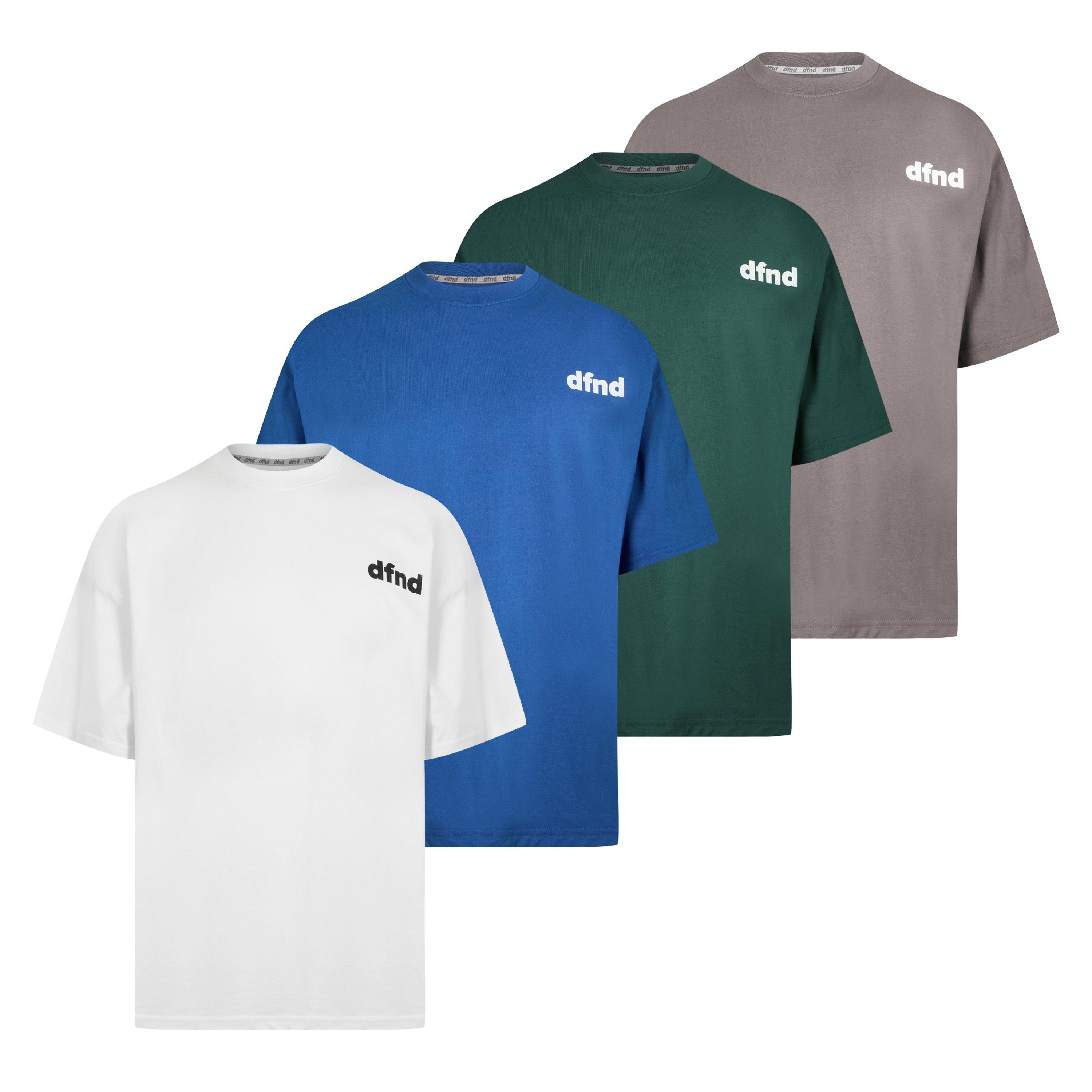 Green/Grey - DFND London - DFND Loose 4 Pack T-Shirt - 1