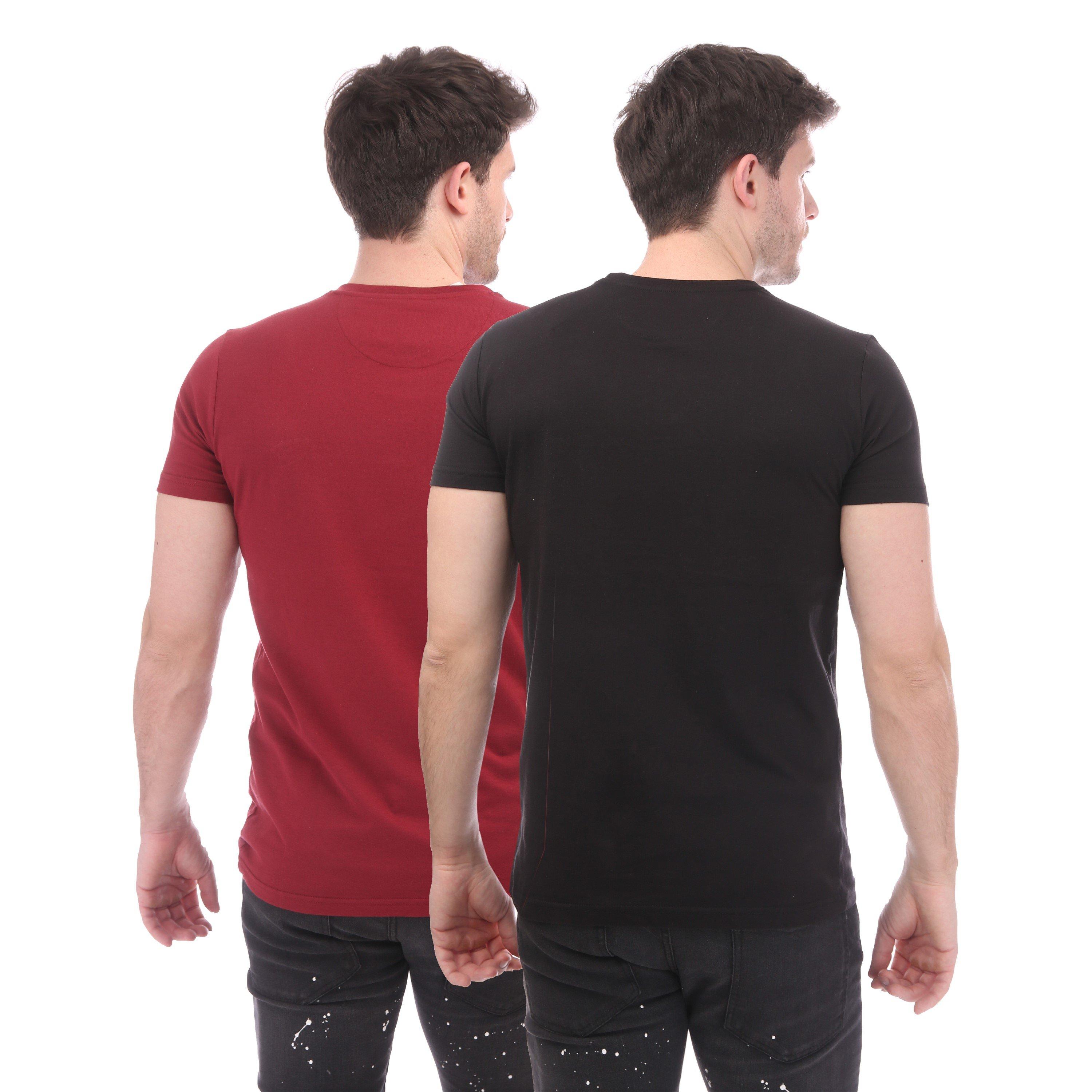 Burgundy/Black - DFND London - Signature Regular Fit T-Shirt - 2