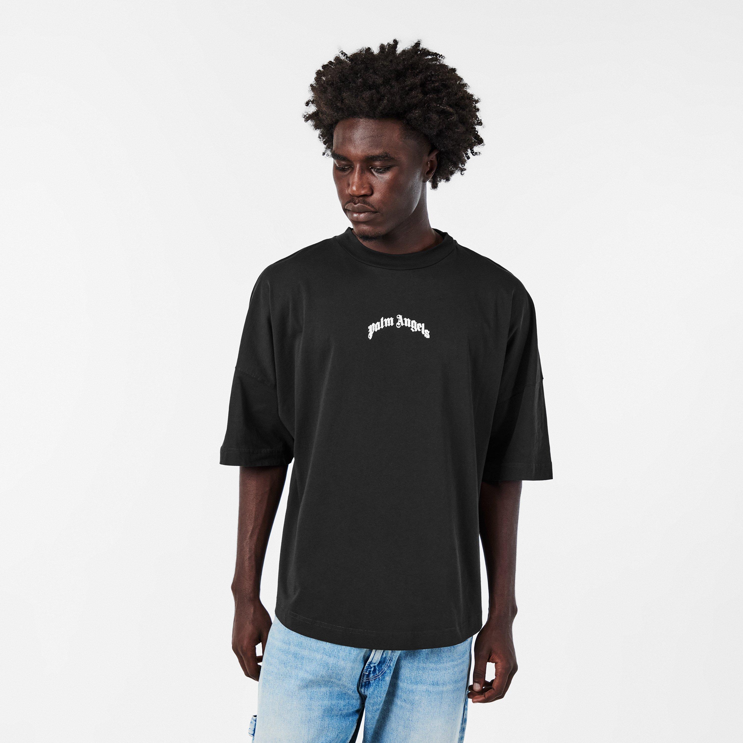 Black - Palm Angels - Gothic Oversized T-Shirt - 3
