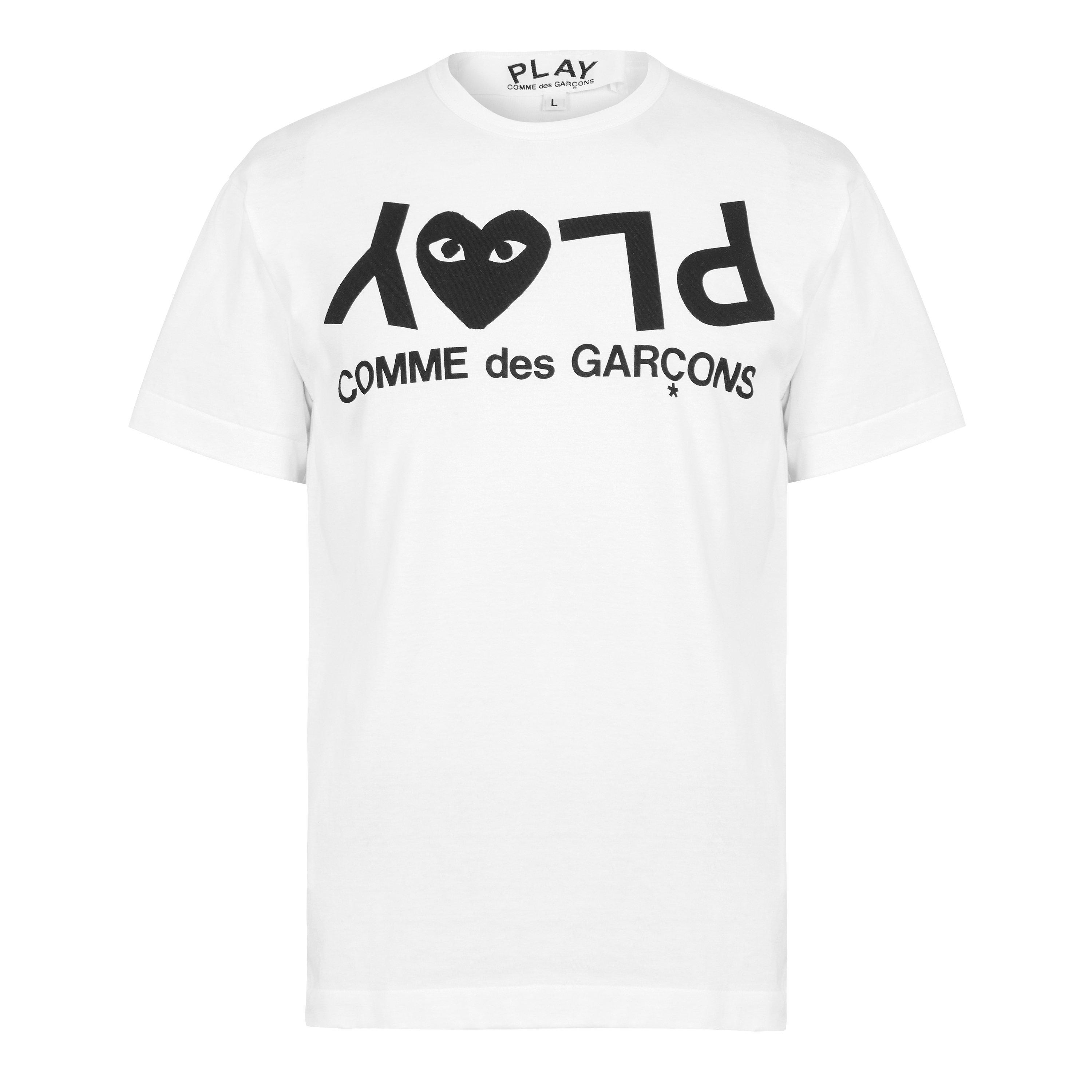 White/Black - Comme des Garcons PLAY - Men's Logo T-Shirt - 1