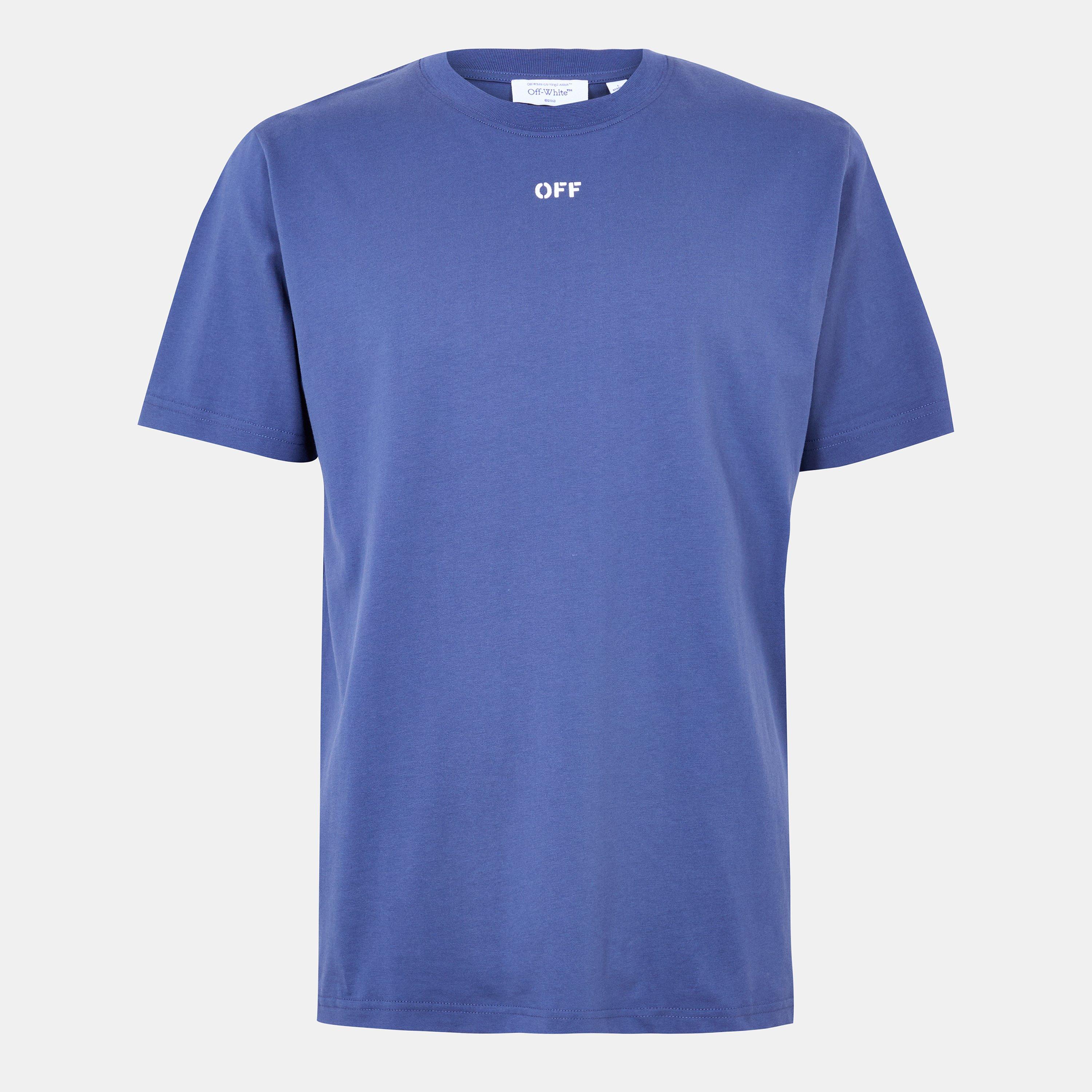 Off White Men's Stamp T-Shirt - Blue/White - S