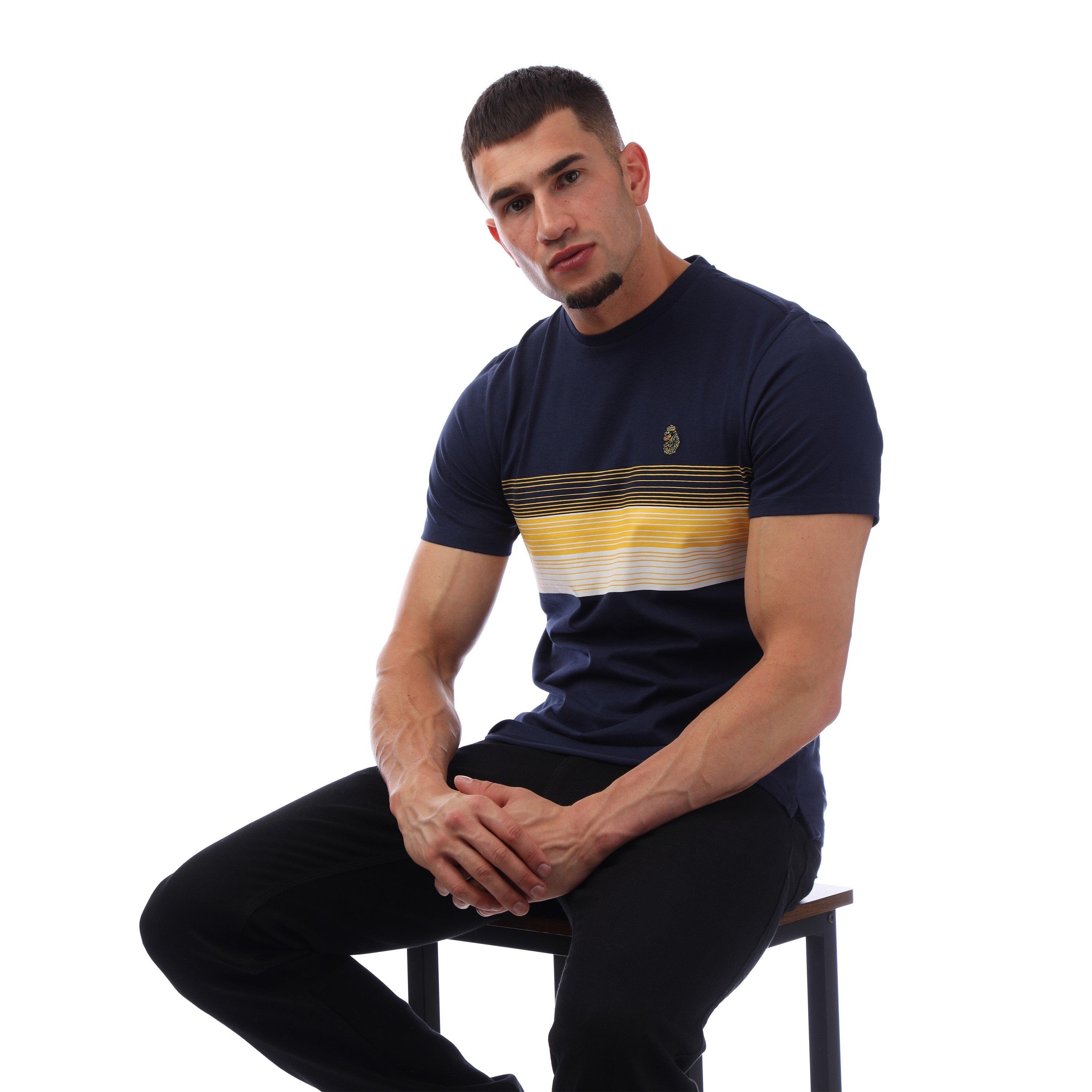 Navy Yellow - Luke - Men's Nashville Regular Fit T-Shirt - 4