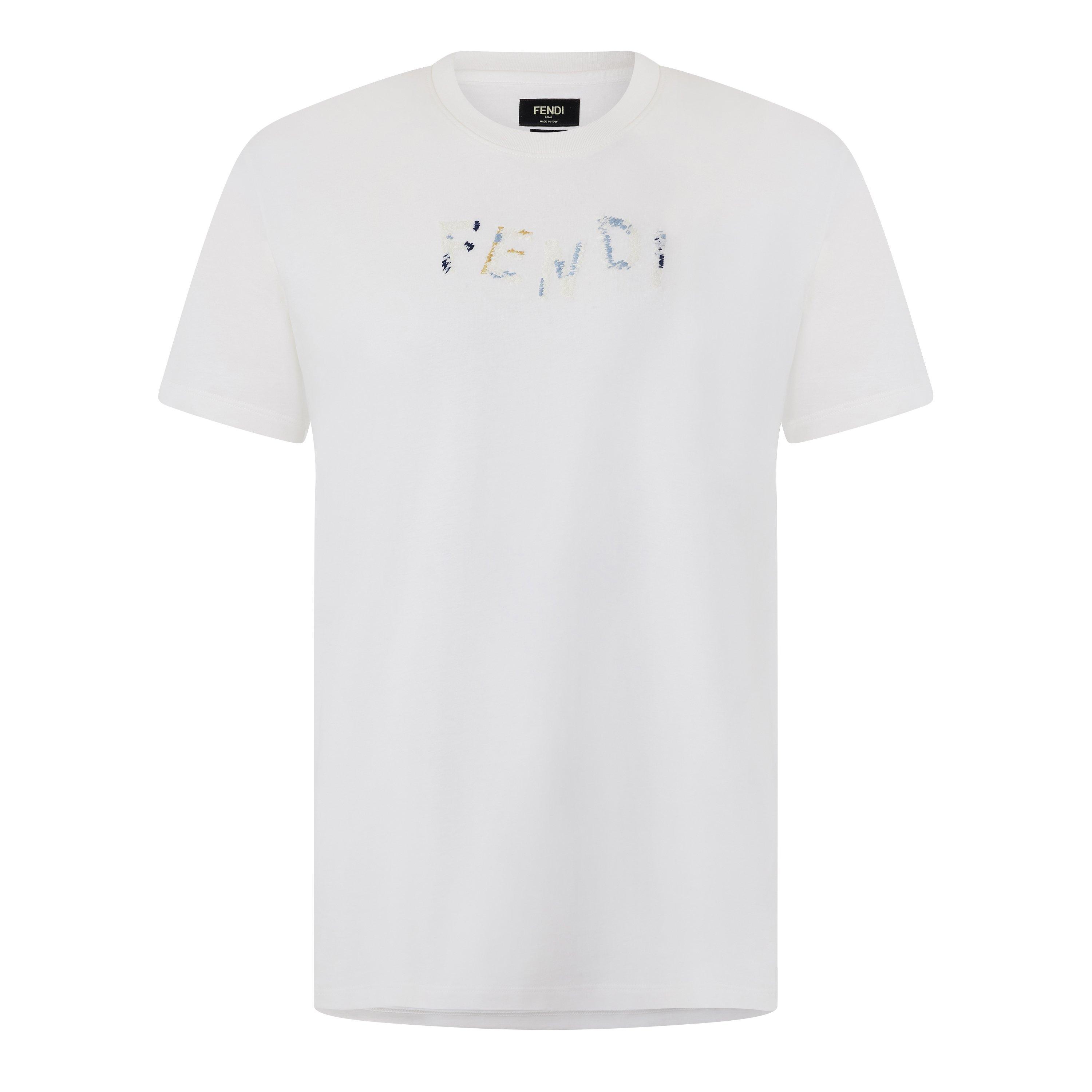 White - Fendi - Fendi Embroid Tee Sn63 - 1
