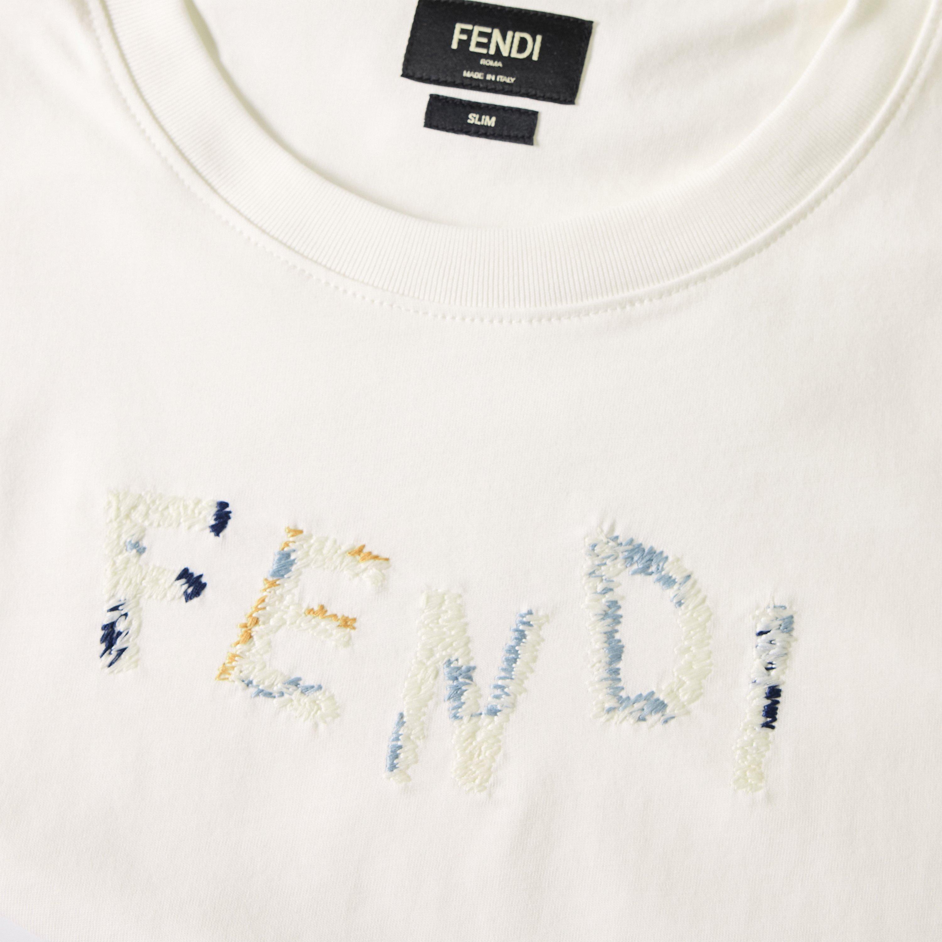 White - Fendi - Fendi Embroid Tee Sn63 - 3