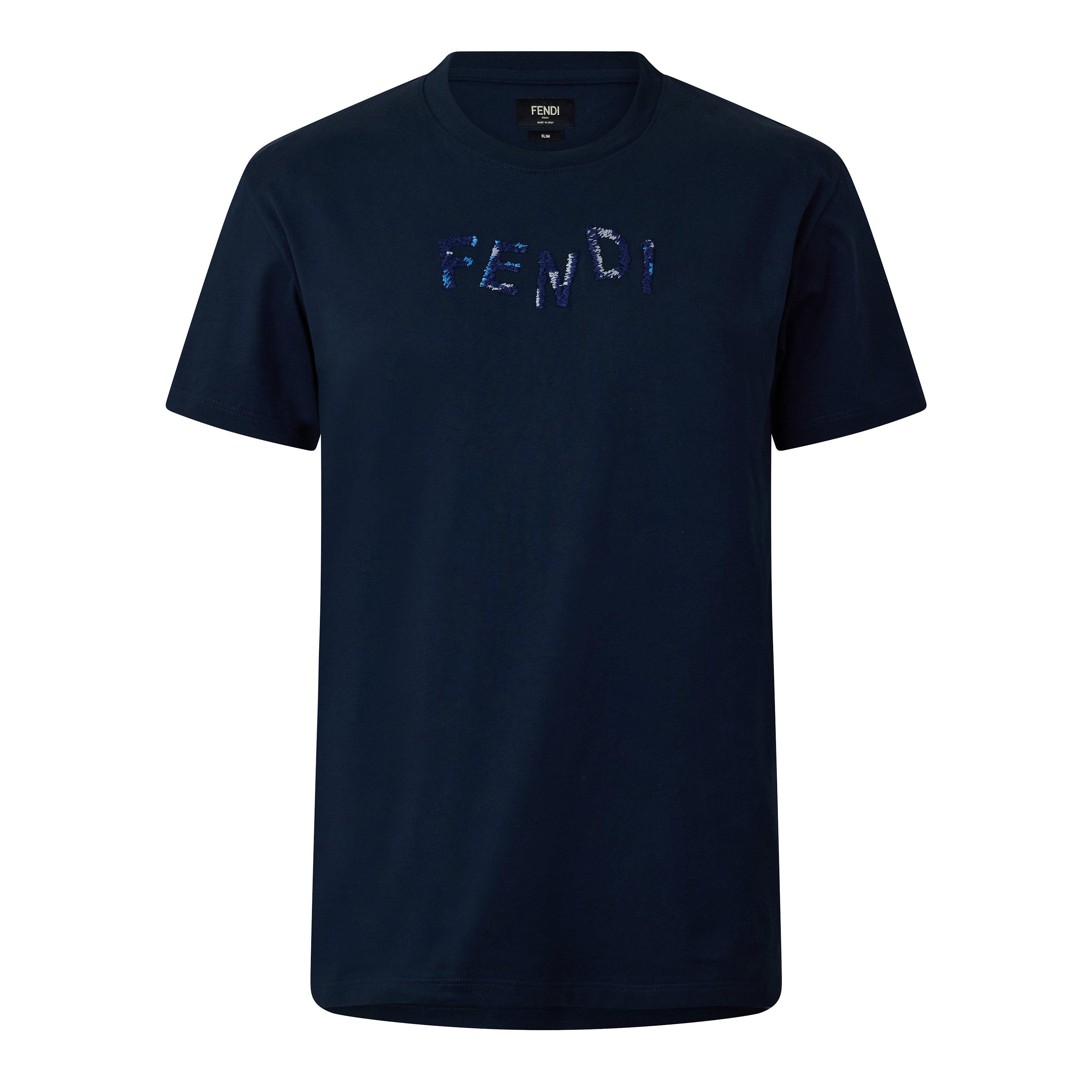 Dark blue - Fendi - Fendi Embroid Tee Sn63 - 1