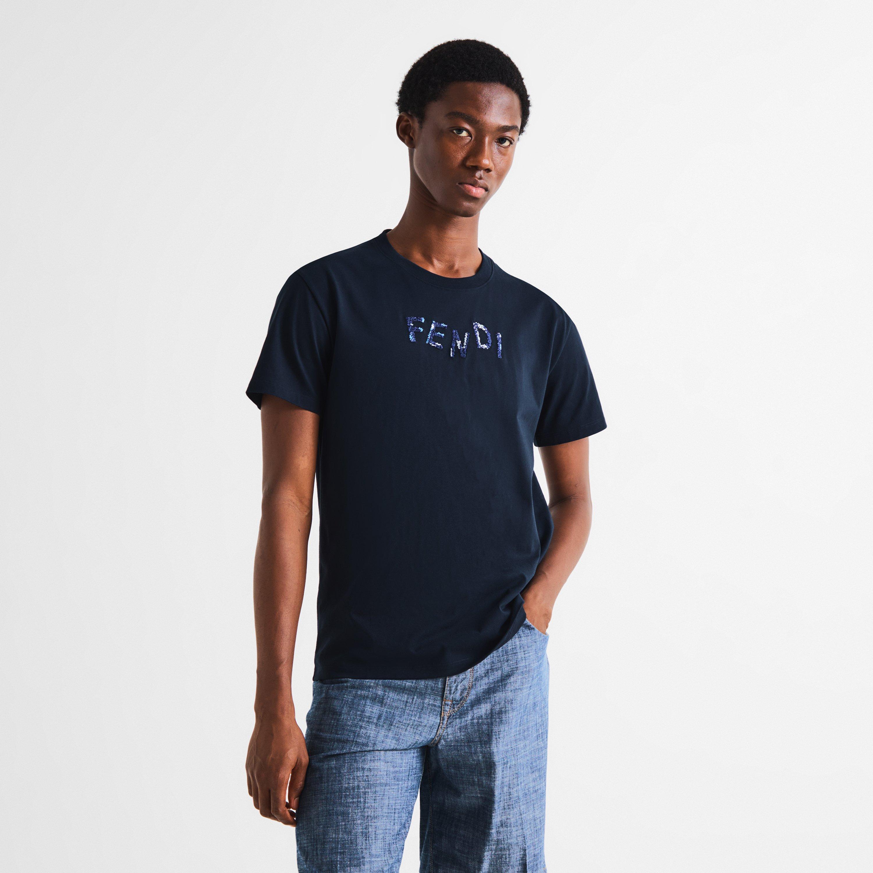 Dark blue - Fendi - Fendi Embroid Tee Sn63 - 3