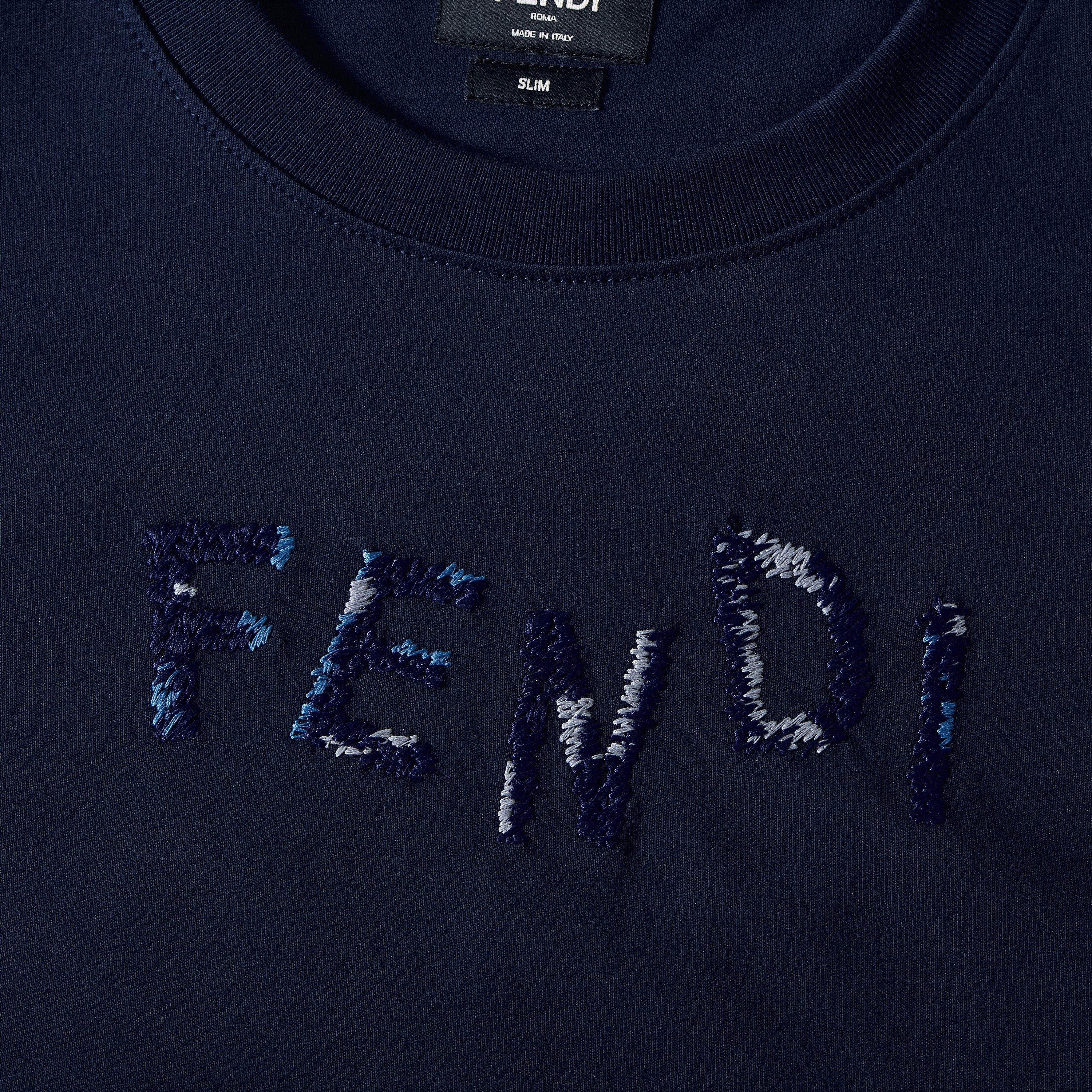Dark blue - Fendi - Fendi Embroid Tee Sn63 - 3