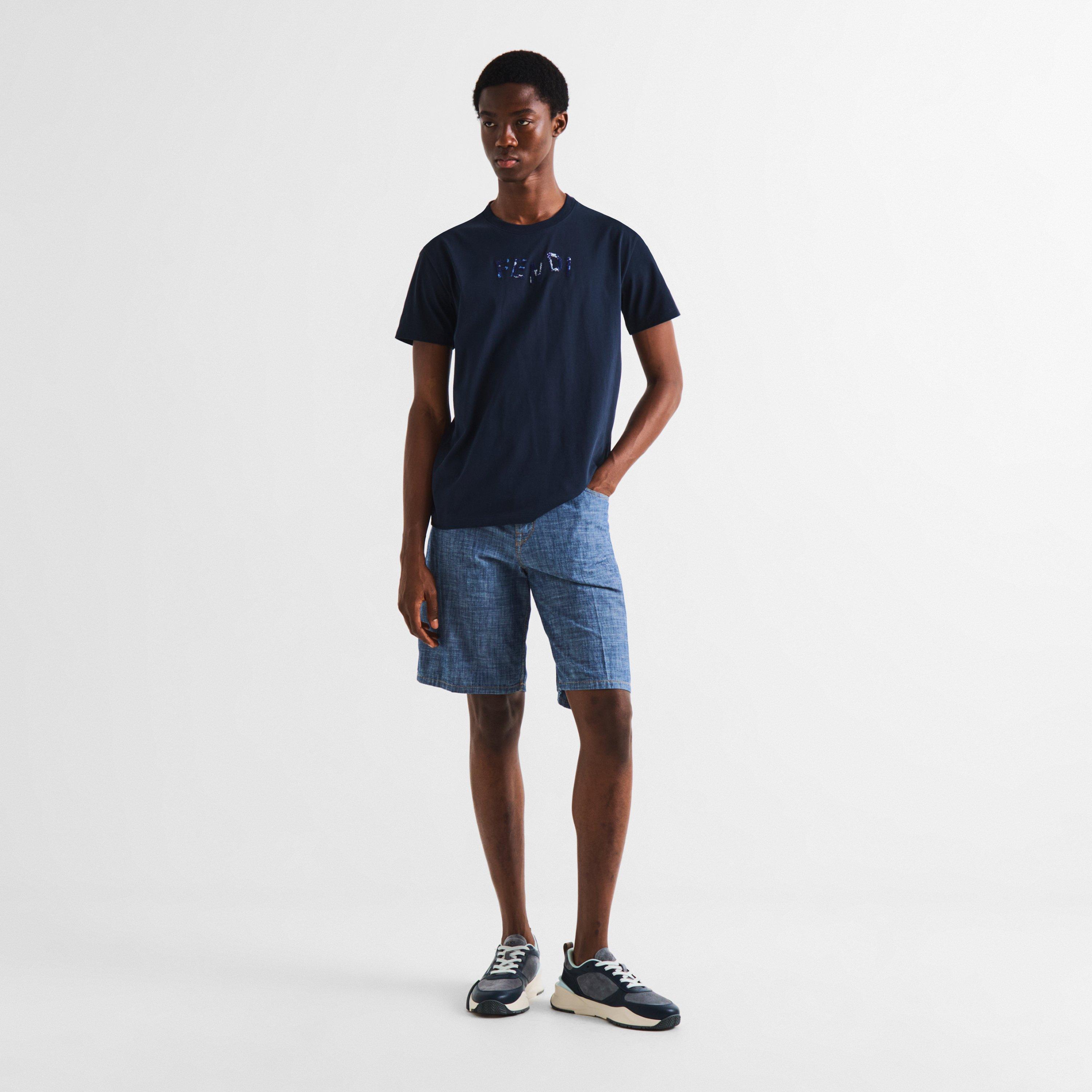 Dark blue - Fendi - Fendi Embroid Tee Sn63 - 6