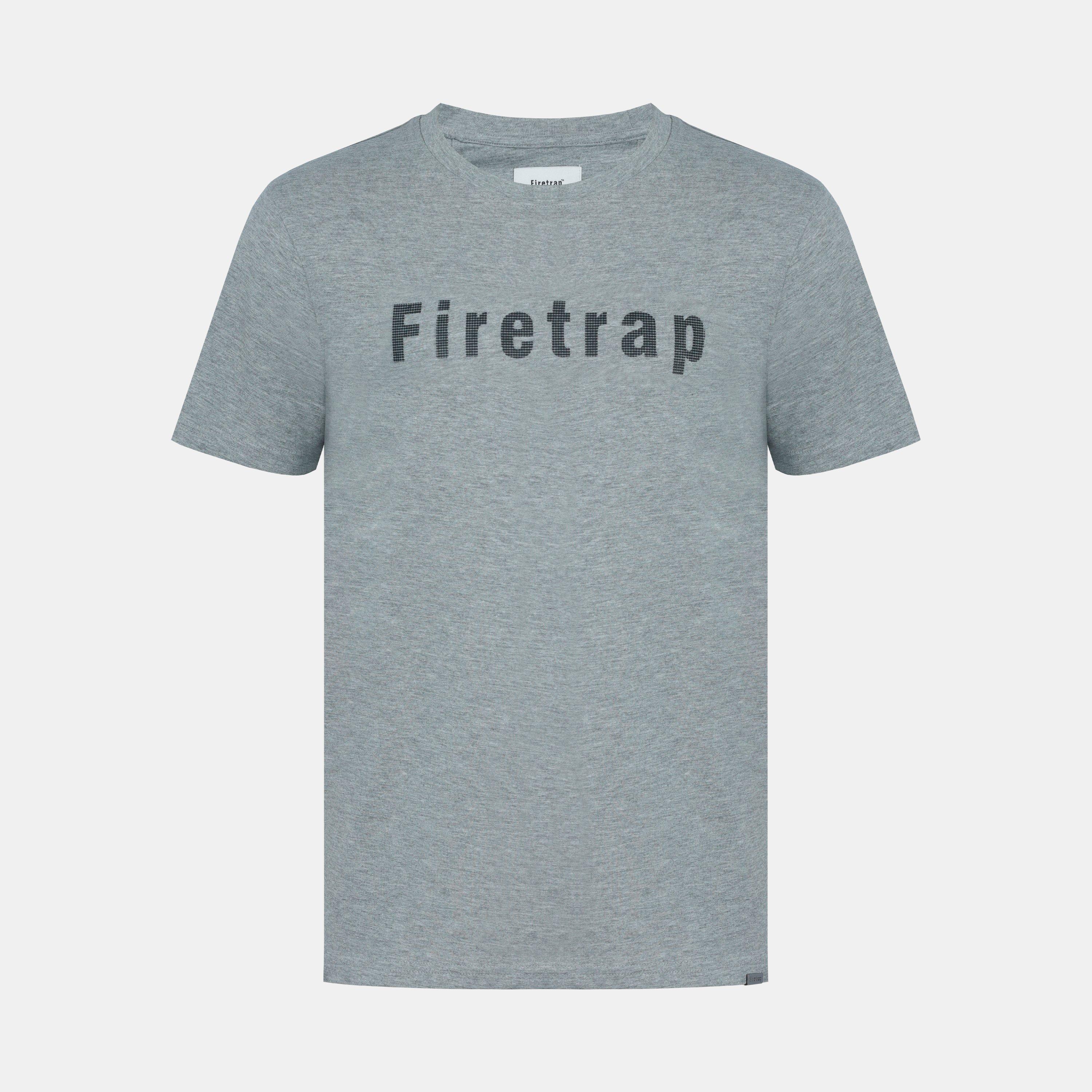 Firetrap Men's Large Logo T-Shirt - Grey Marl - L