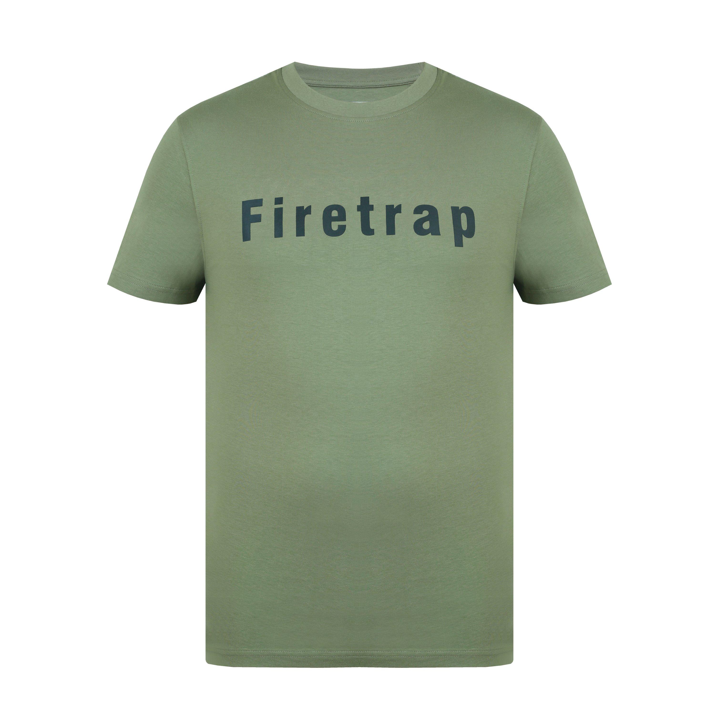 Firetrap Men's Large Logo T-Shirt - Khaki - L