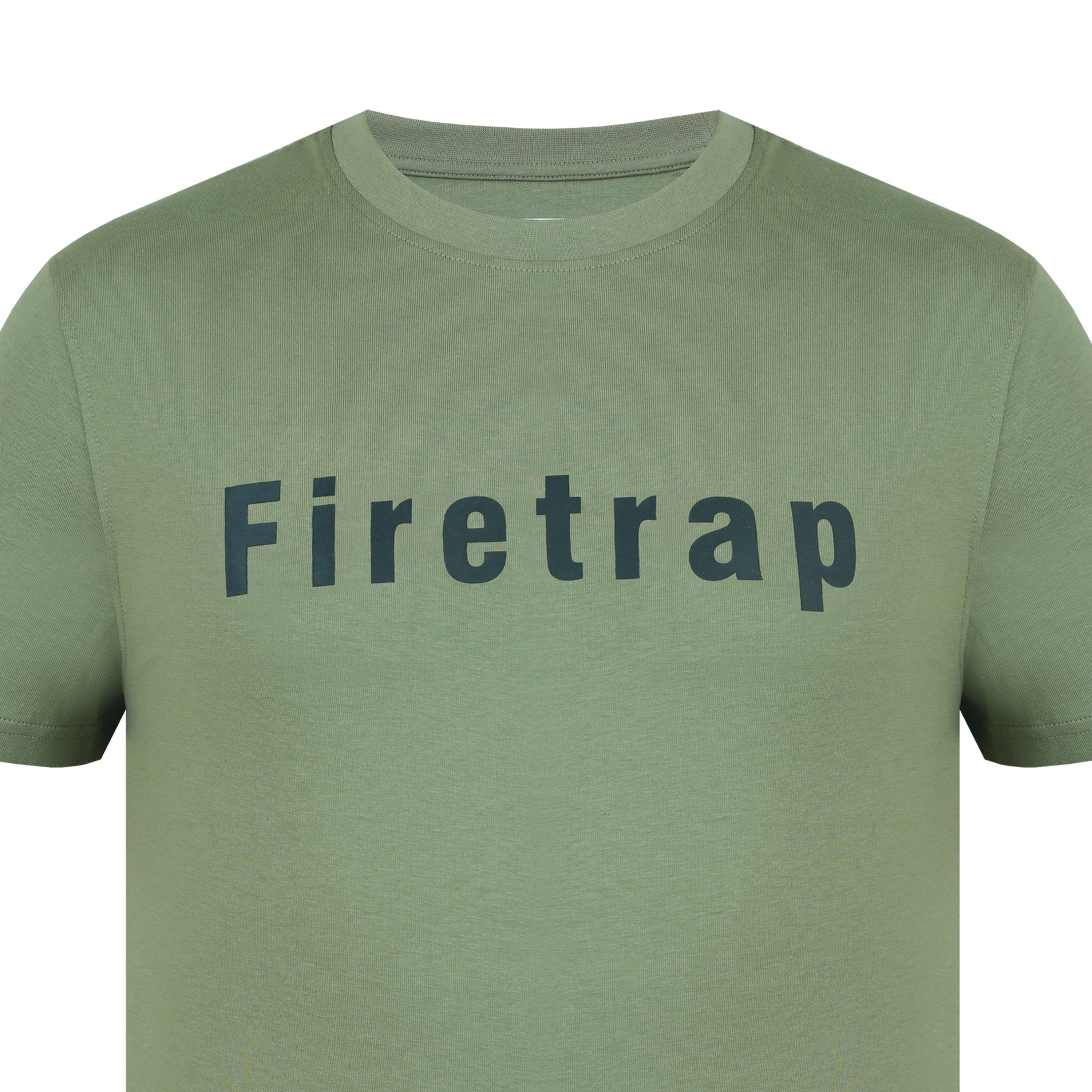 Khaki - Firetrap - Large Logo T-Shirt Mens - 3