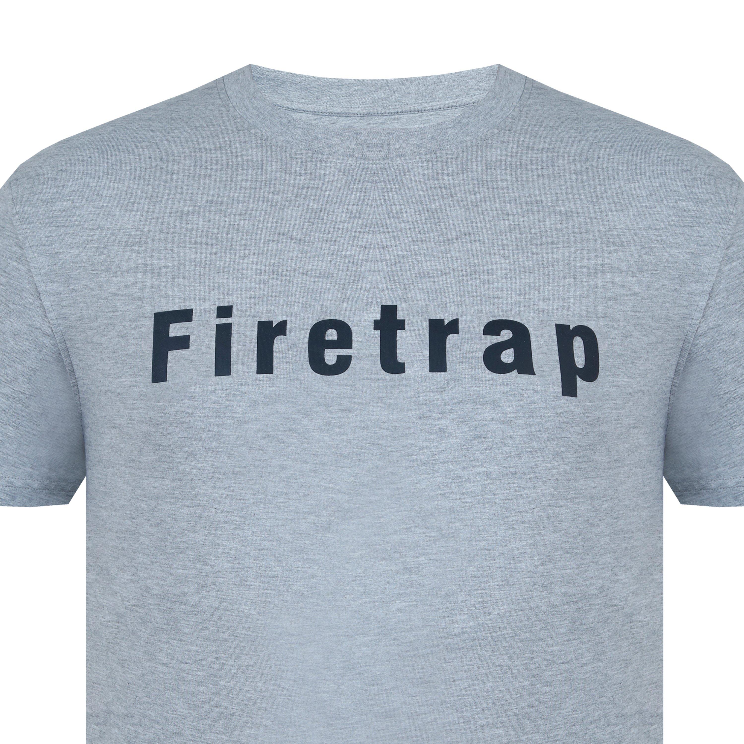 Grey Marl - Firetrap - Large Logo T-Shirt Mens - 3