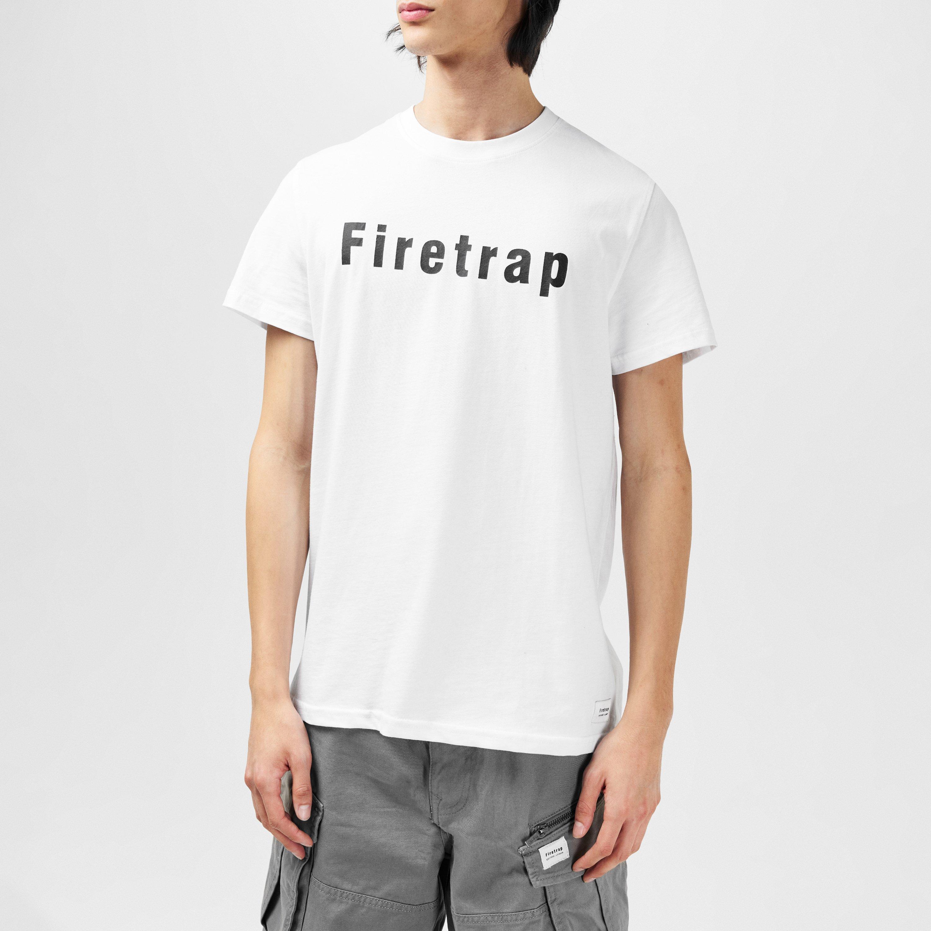 White - Firetrap - Large Logo T-Shirt Mens - 3