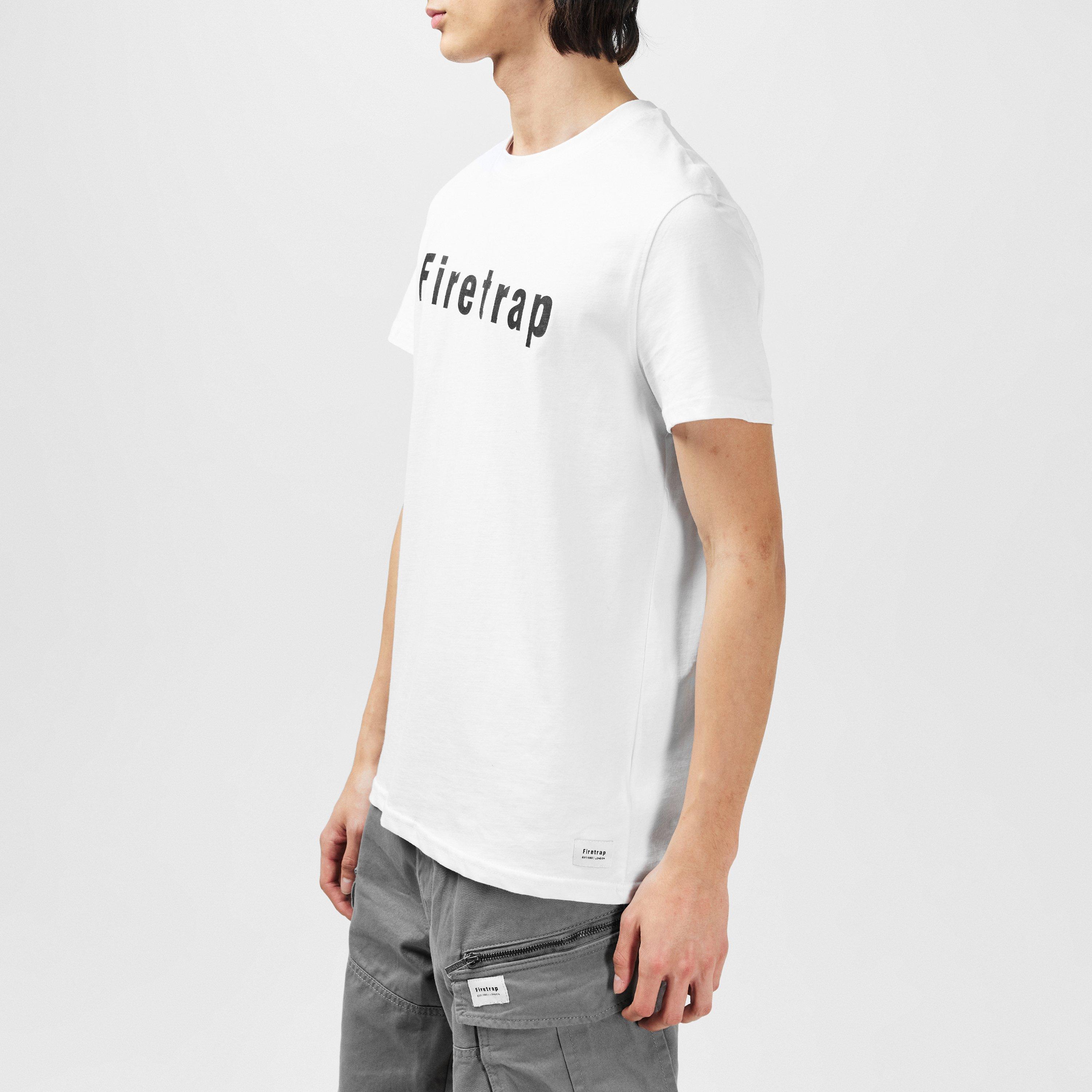 White - Firetrap - Large Logo T-Shirt Mens - 5