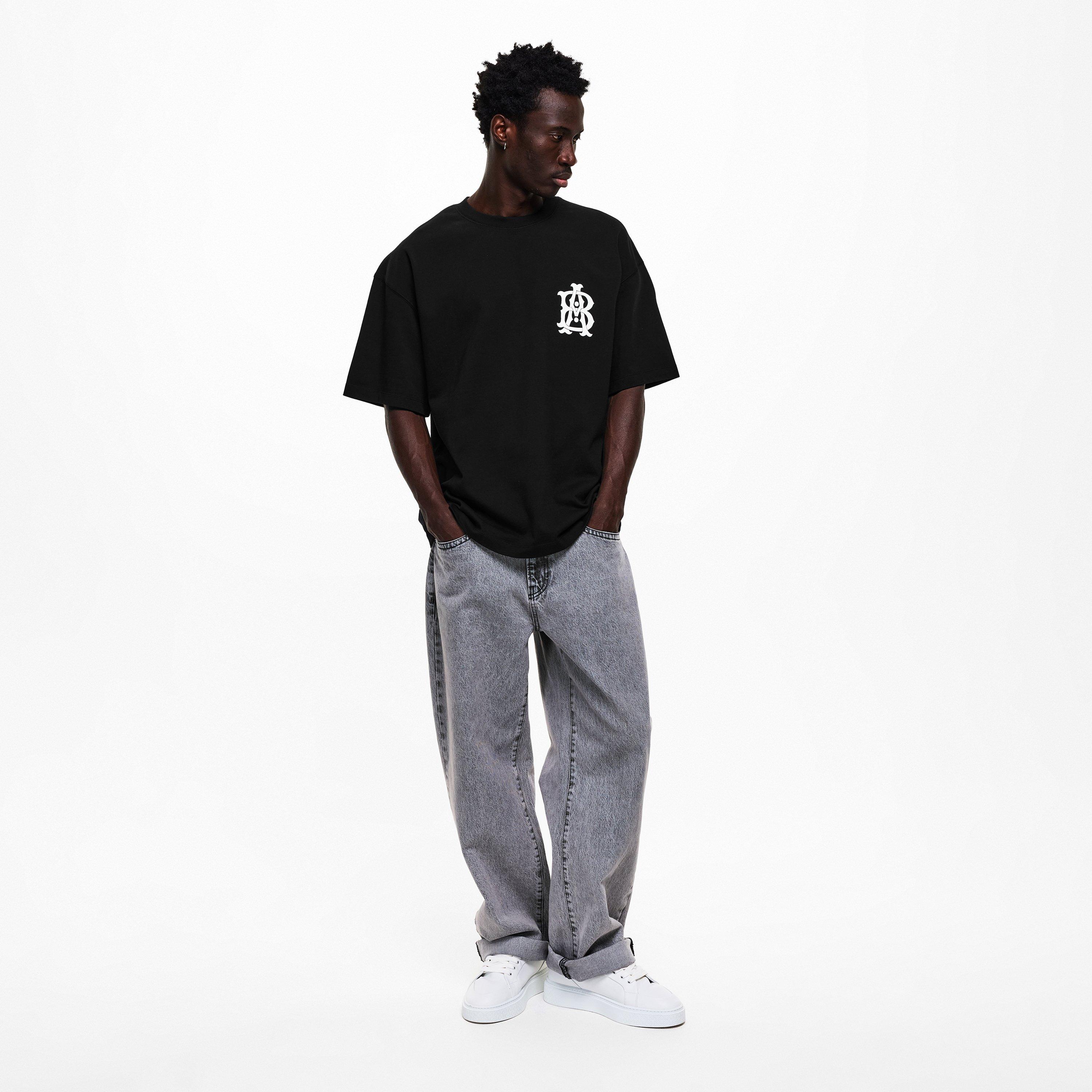 Black/Ecru - about:blank - Men's Oversized T-Shirt - 6