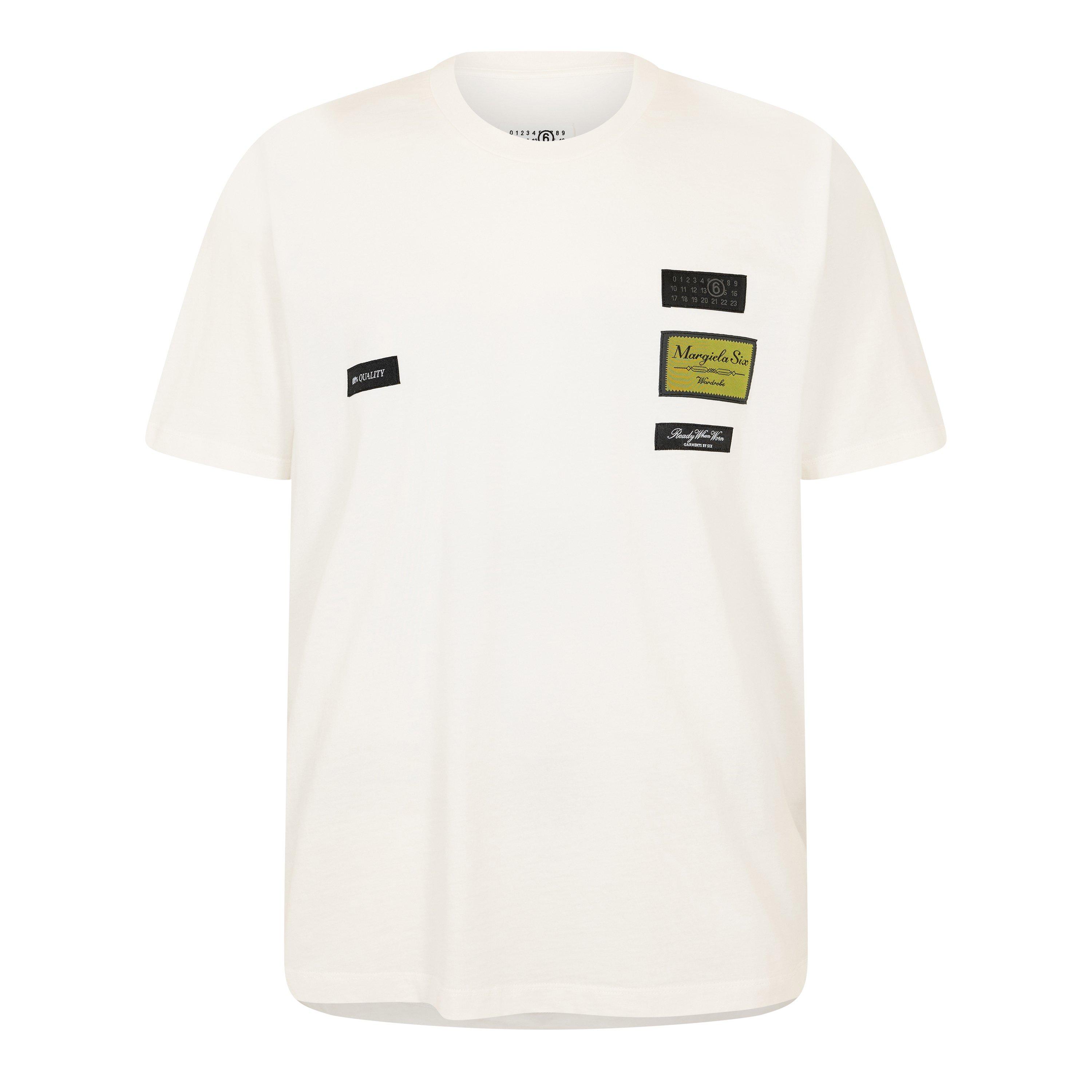 MM6 Maison Margiela Men's Label T-Shirt - Off White - Medium
