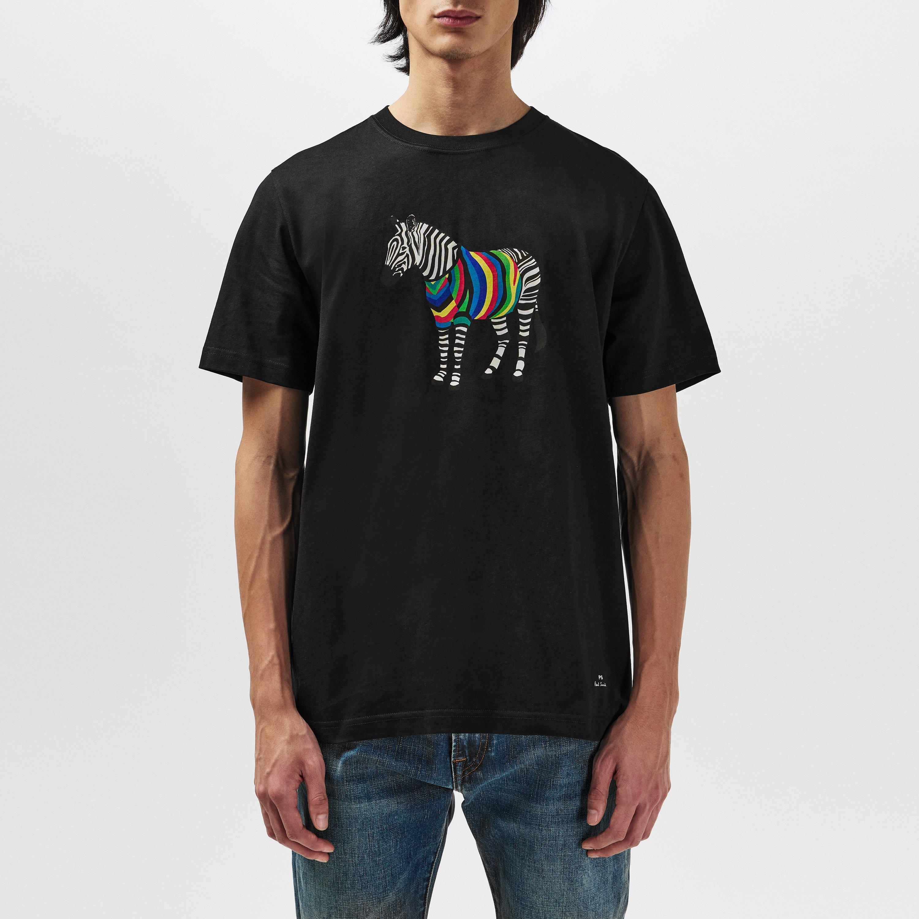 PS Paul Smith SLIM FIT ZEBRA CONES - Camiseta Estampada - Black/negro