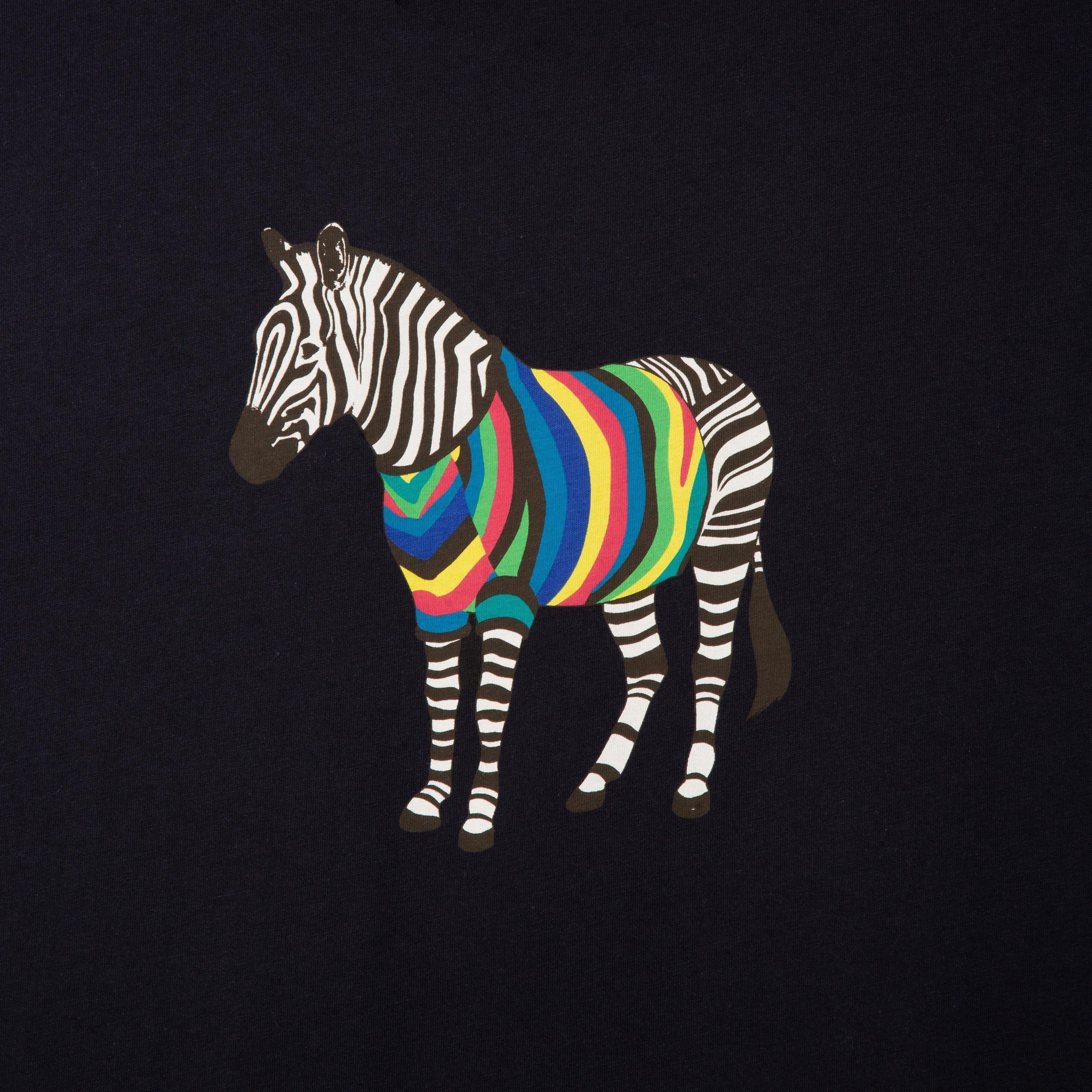 Navy 49 - PS Paul Smith - Men's Regular Fit Zebra Print T-Shirt - 6