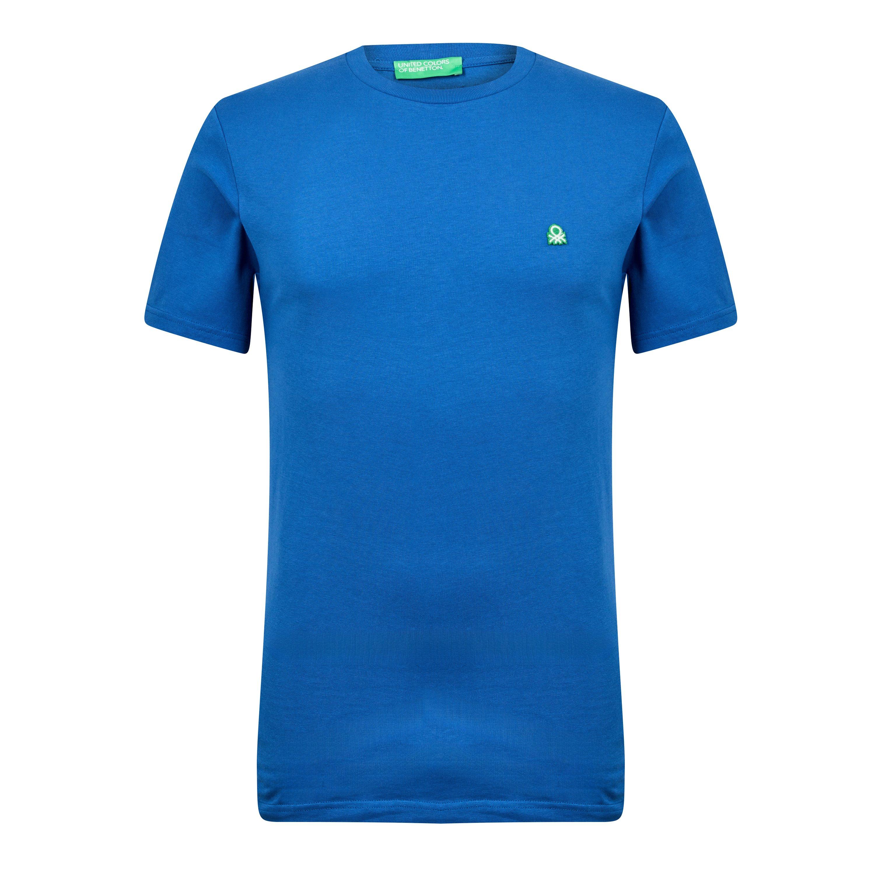 Royal Blue - United Colors of Benetton - Men's Regular Fit Logo T-Shirt - 1