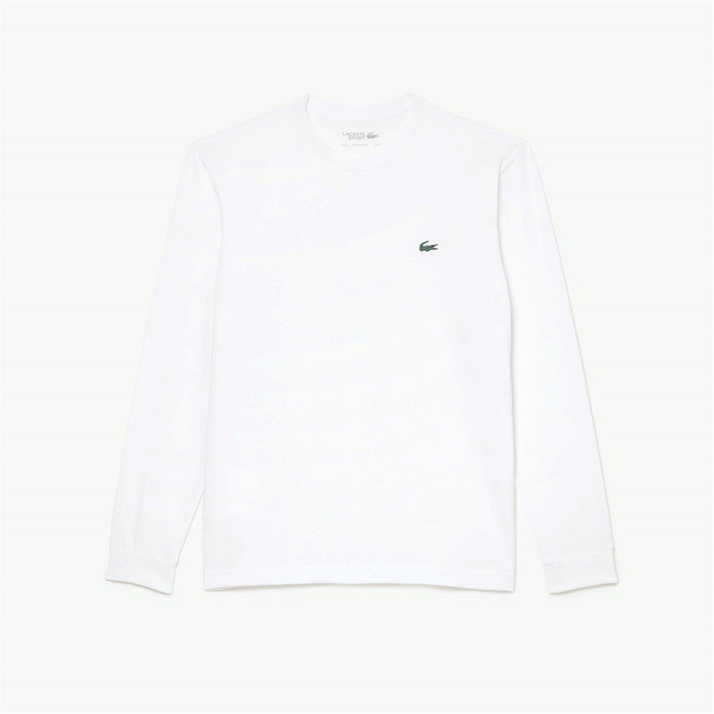 White 001 - Lacoste - Basic Logo Long Sleeve T Shirt - 1