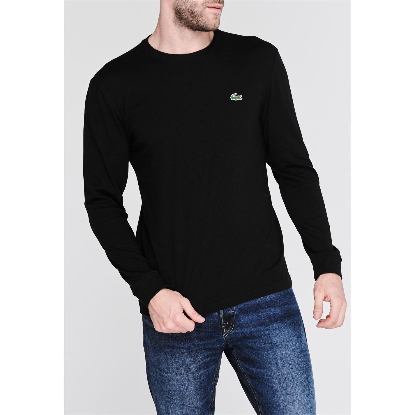 Noir 031 - Lacoste - Basic Logo Long Sleeve T Shirt - 3