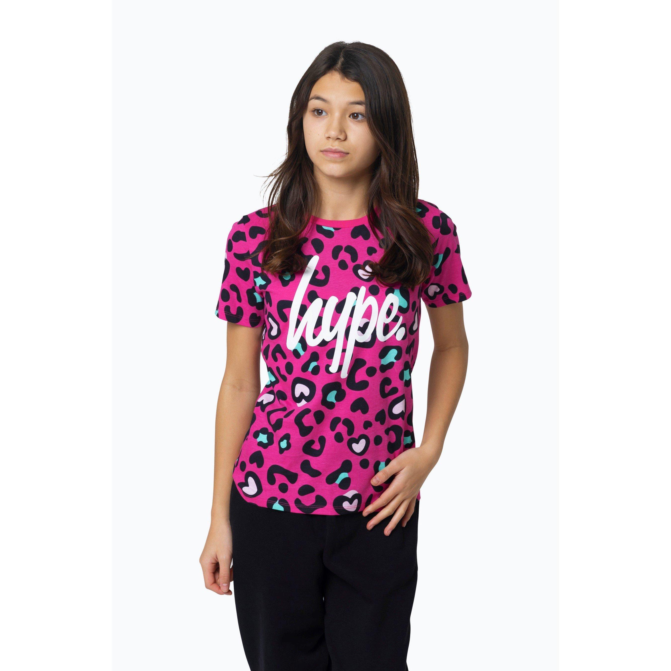 Pink - Hype - Leopard Regular Fit T-Shirt - 2