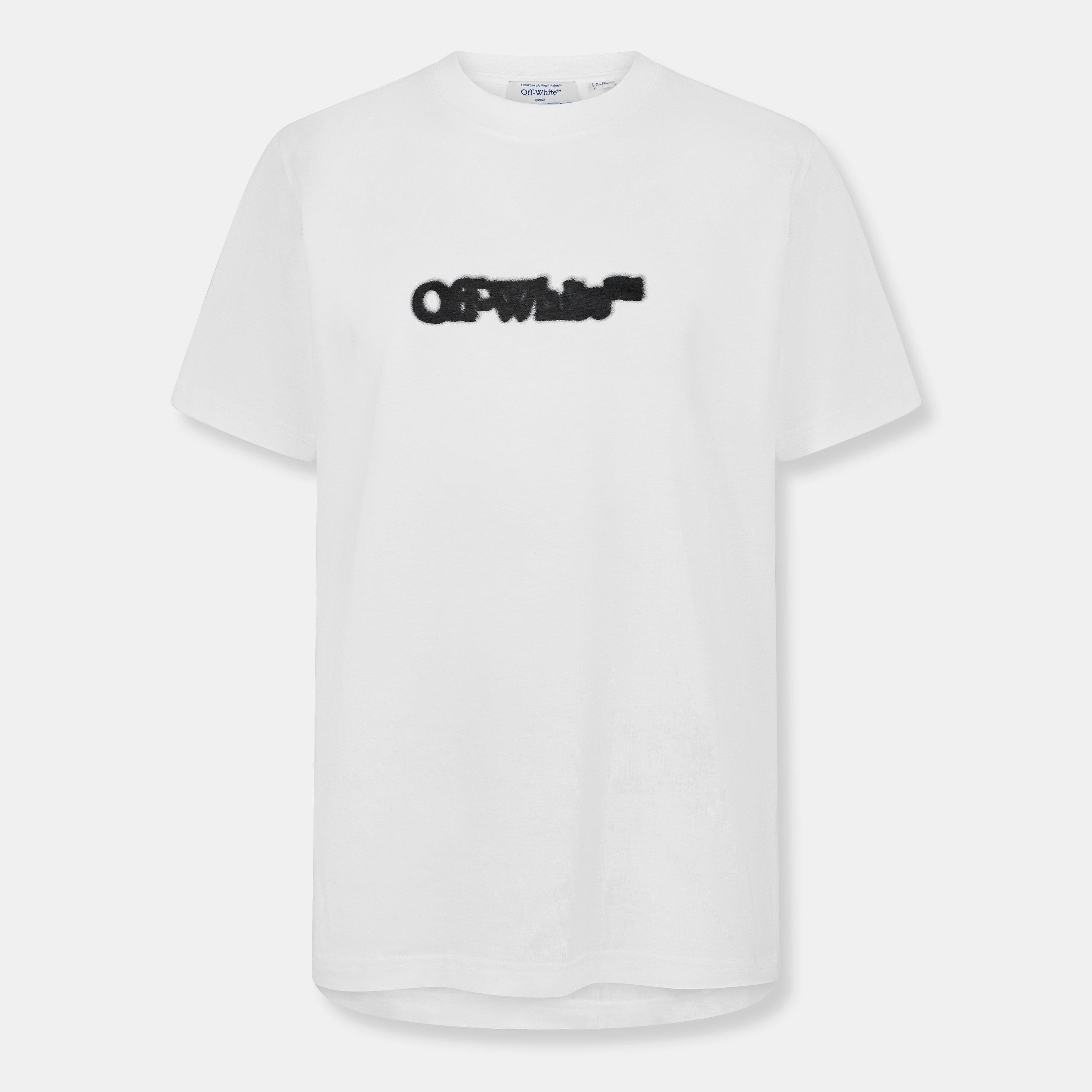 Off White Men's Spray Arrow Arrow Logo Print T-Shirt - White-Black - L